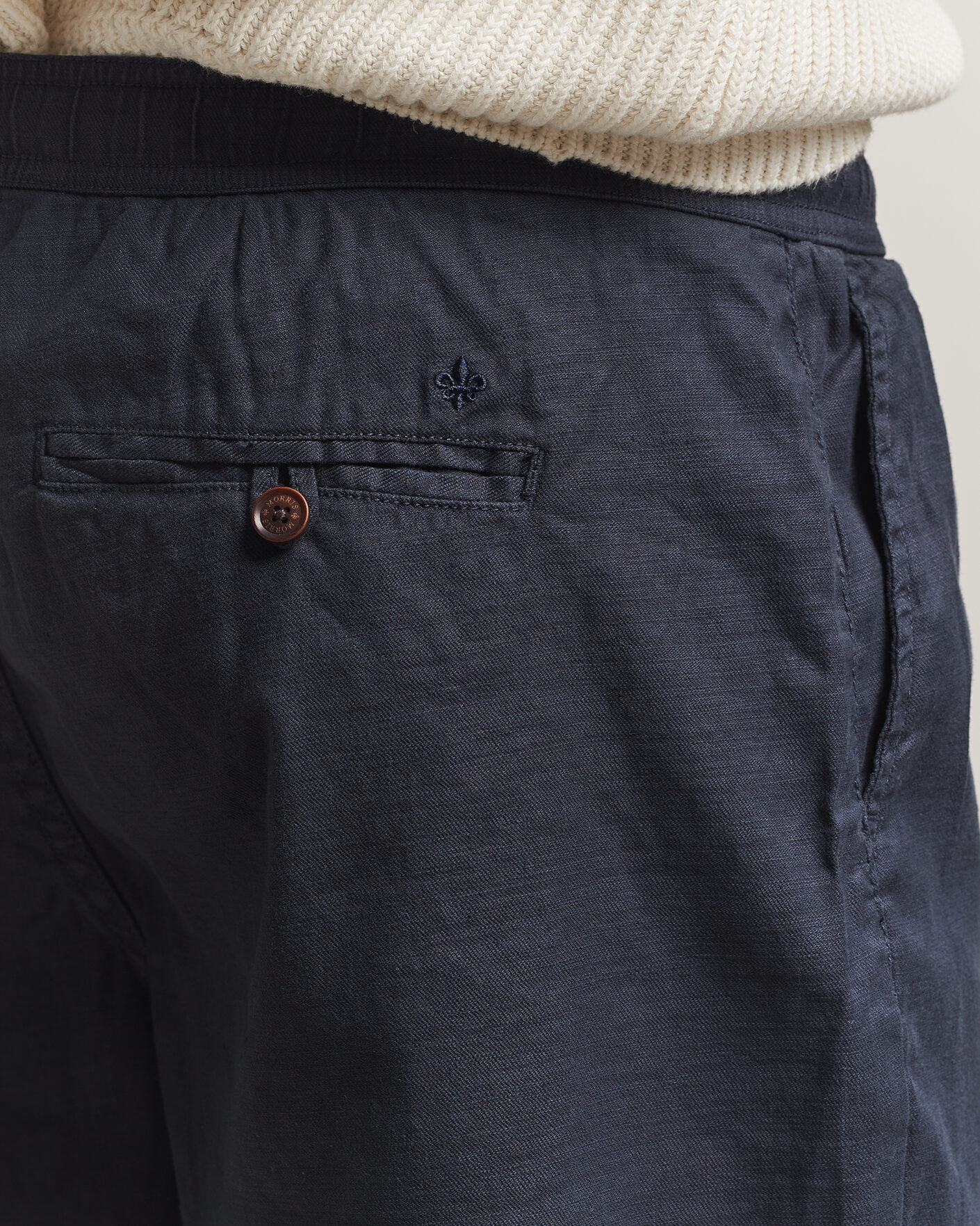 Hombres | Pantalones cortos | Morris | Fenix Linen Shorts Dark Blue