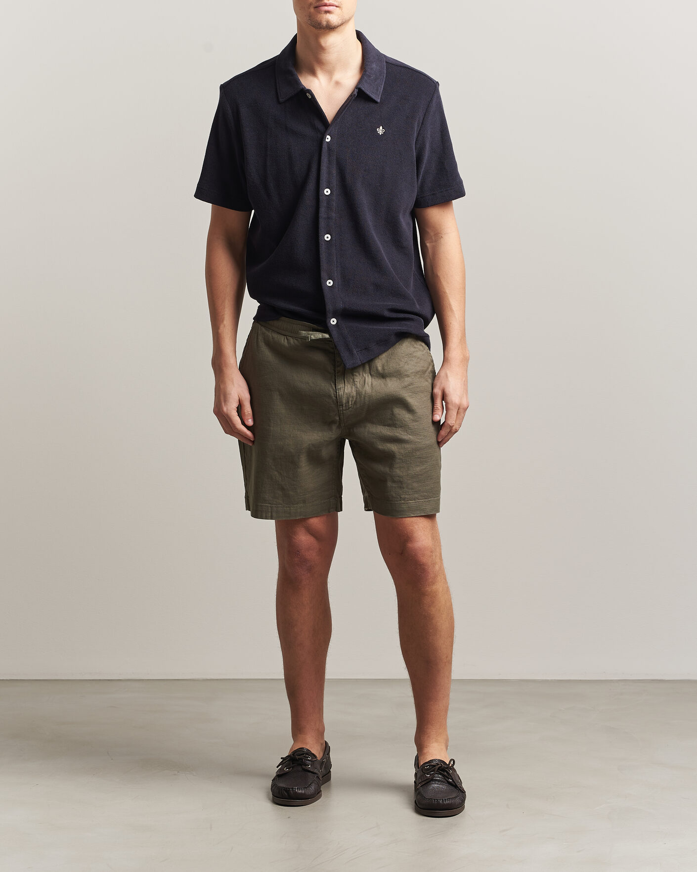 Hombres | Pantalones cortos | Morris | Fenix Linen Shorts Olive