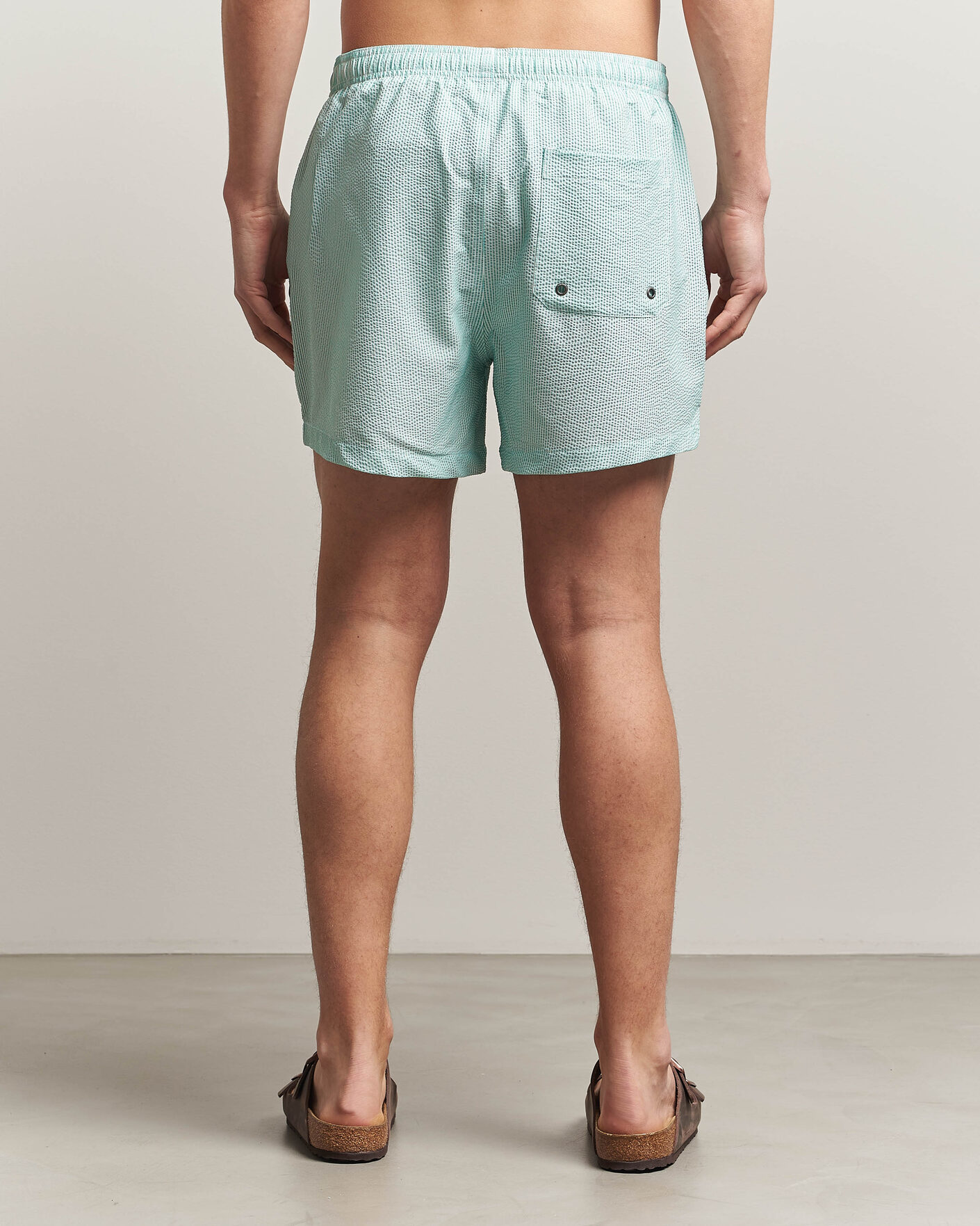 Hombres | Bañadores | Morris | Seersucker Bathing Trunks Green