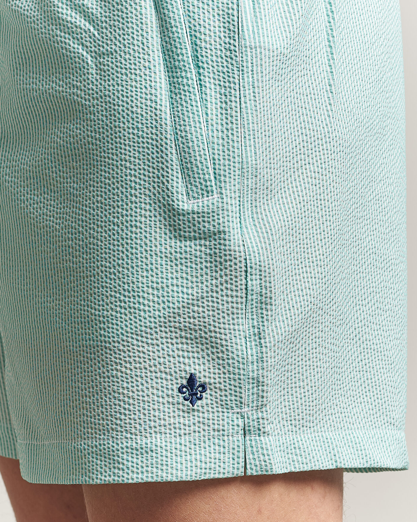 Hombres | Bañadores | Morris | Seersucker Bathing Trunks Green