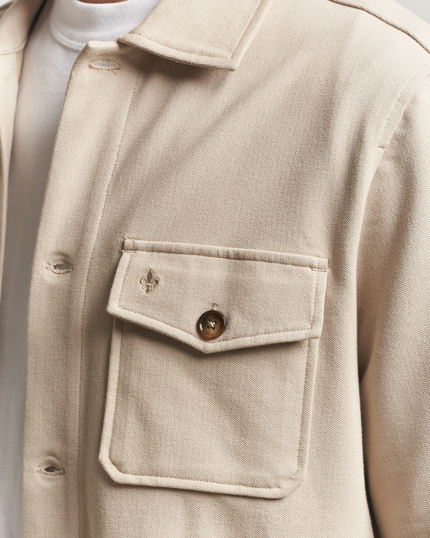 Hombres | Camisas | Morris | Andrew Jersey Overshirt Khaki