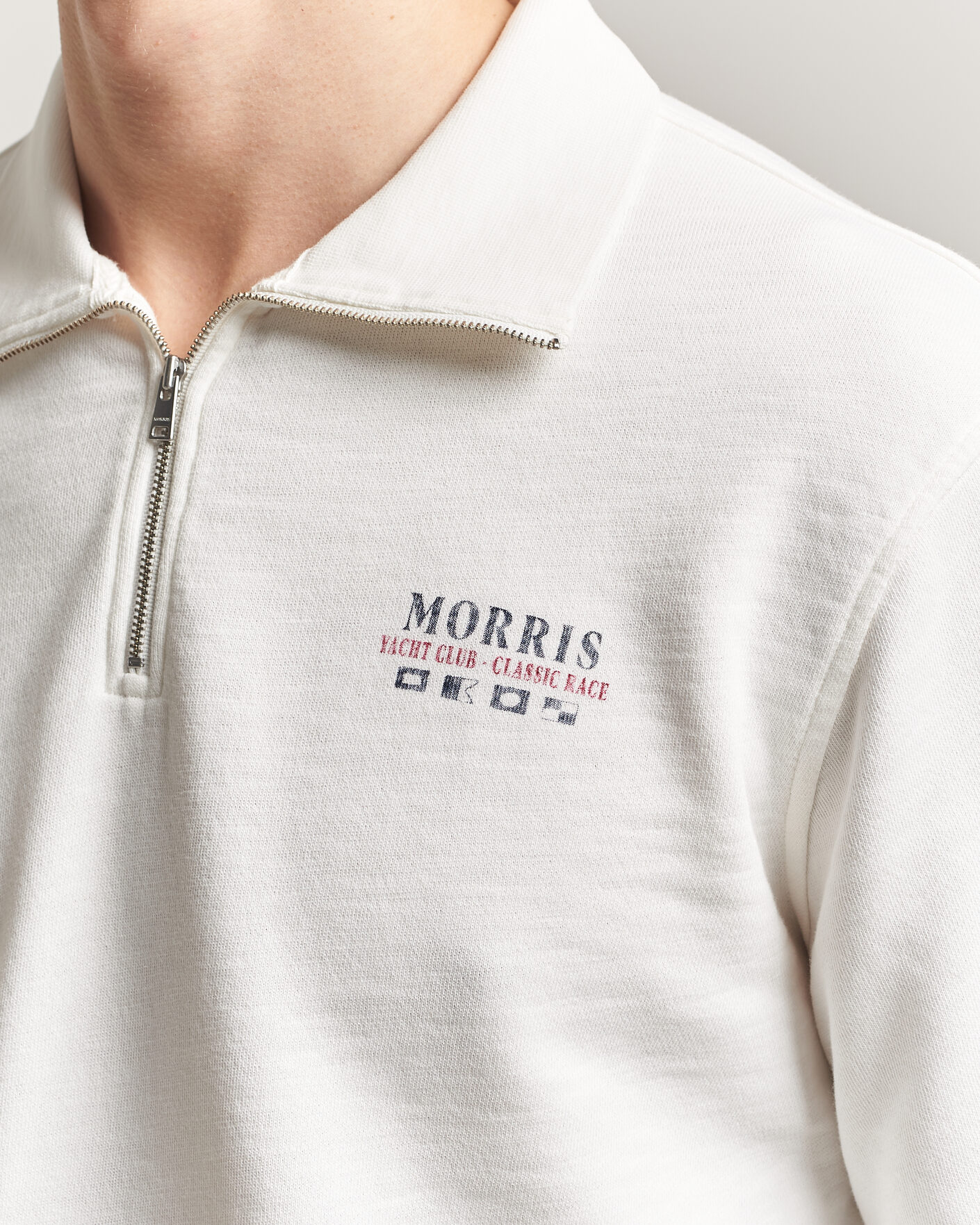 Hombres | Jerséis y prendas de punto | Morris | Northcott Slub Half-Zip White