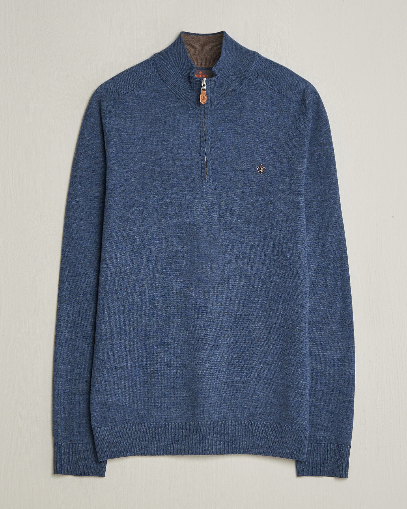 Hombres | Jerséis y prendas de punto | Morris | John Merino Half-Zip Blue