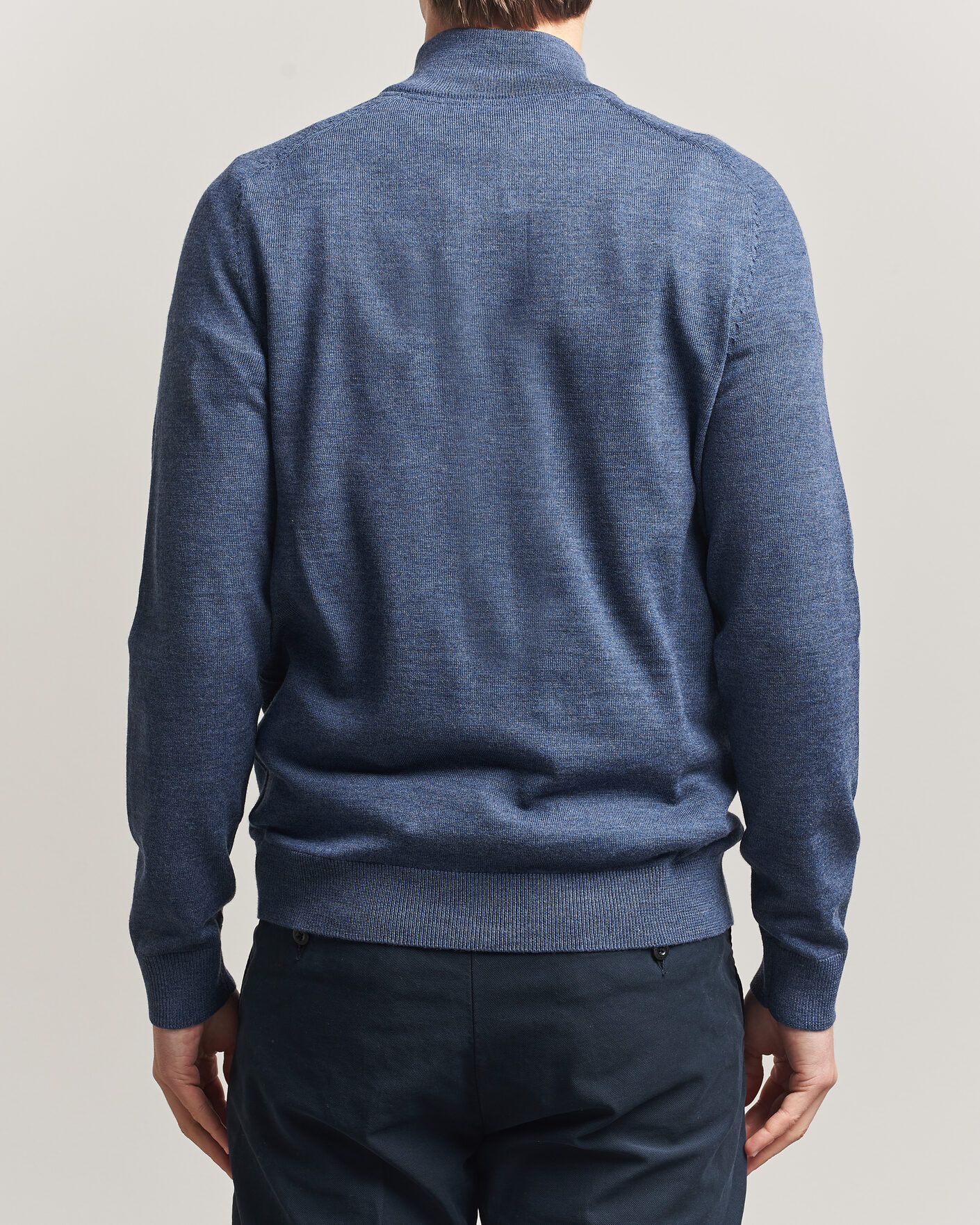 Hombres | Jerséis y prendas de punto | Morris | John Merino Half-Zip Blue