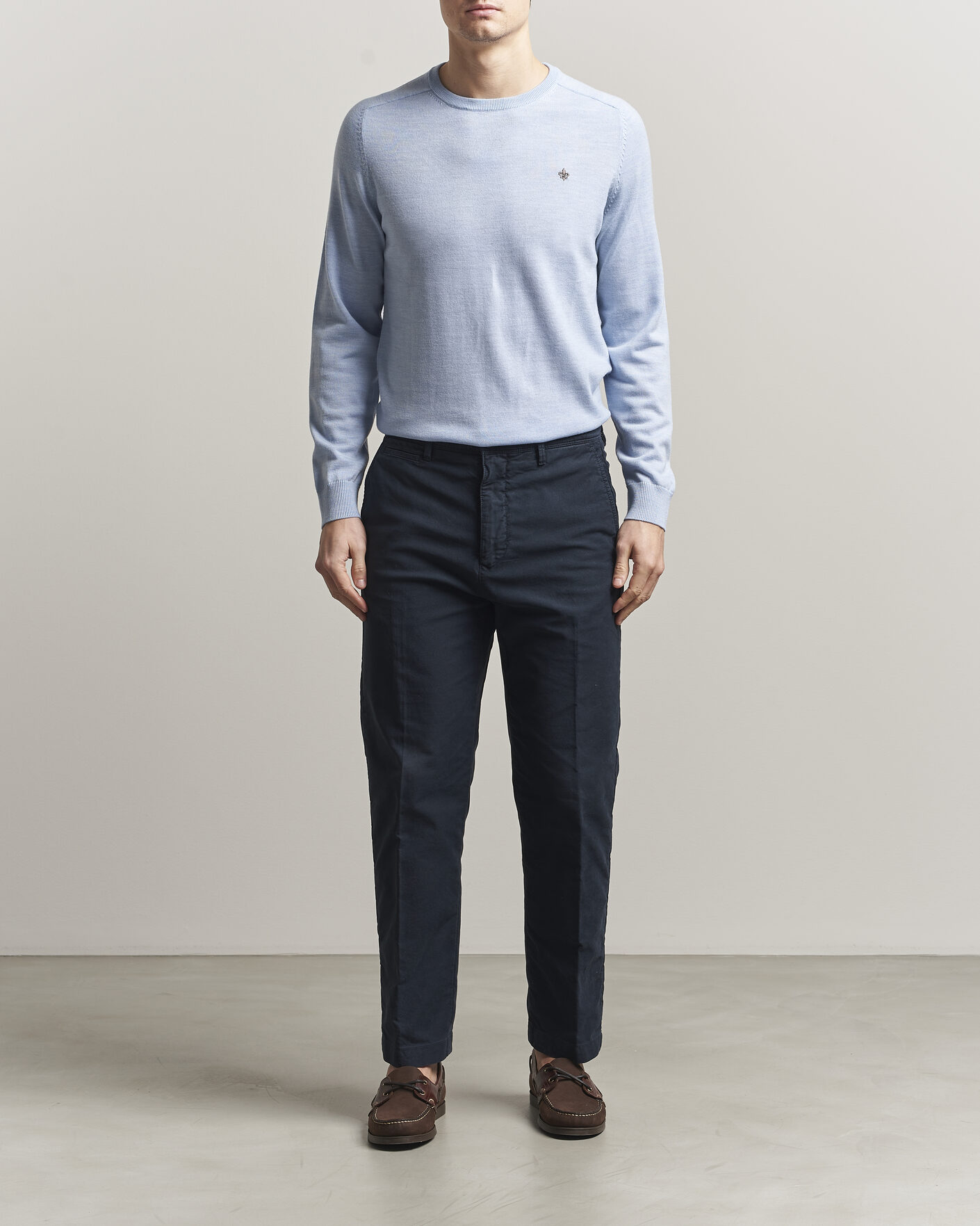 Hombres | Jerséis y prendas de punto | Morris | Merino Oneck Light Blue