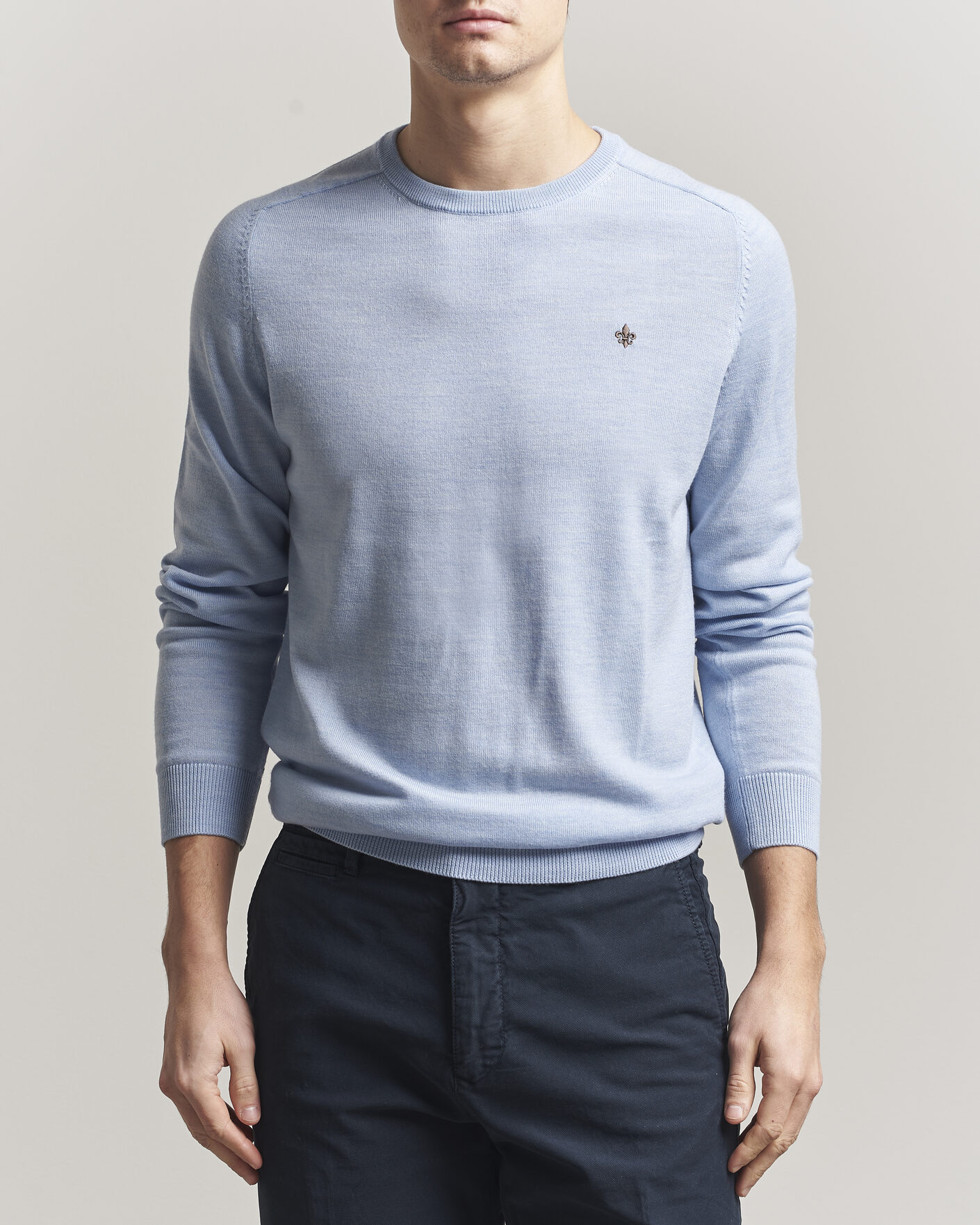 Hombres | Jerséis y prendas de punto | Morris | Merino Oneck Light Blue
