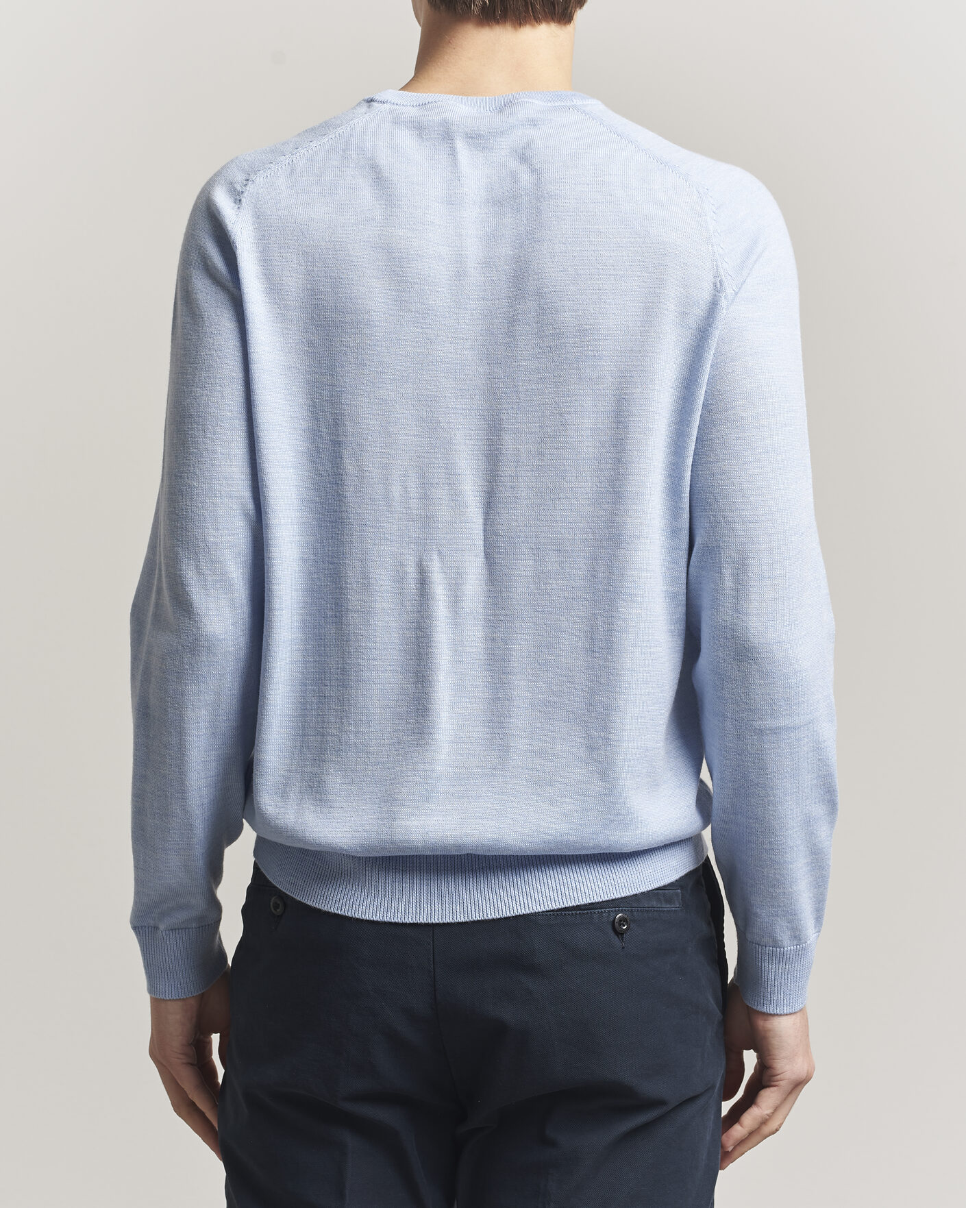 Hombres | Jerséis y prendas de punto | Morris | Merino Oneck Light Blue