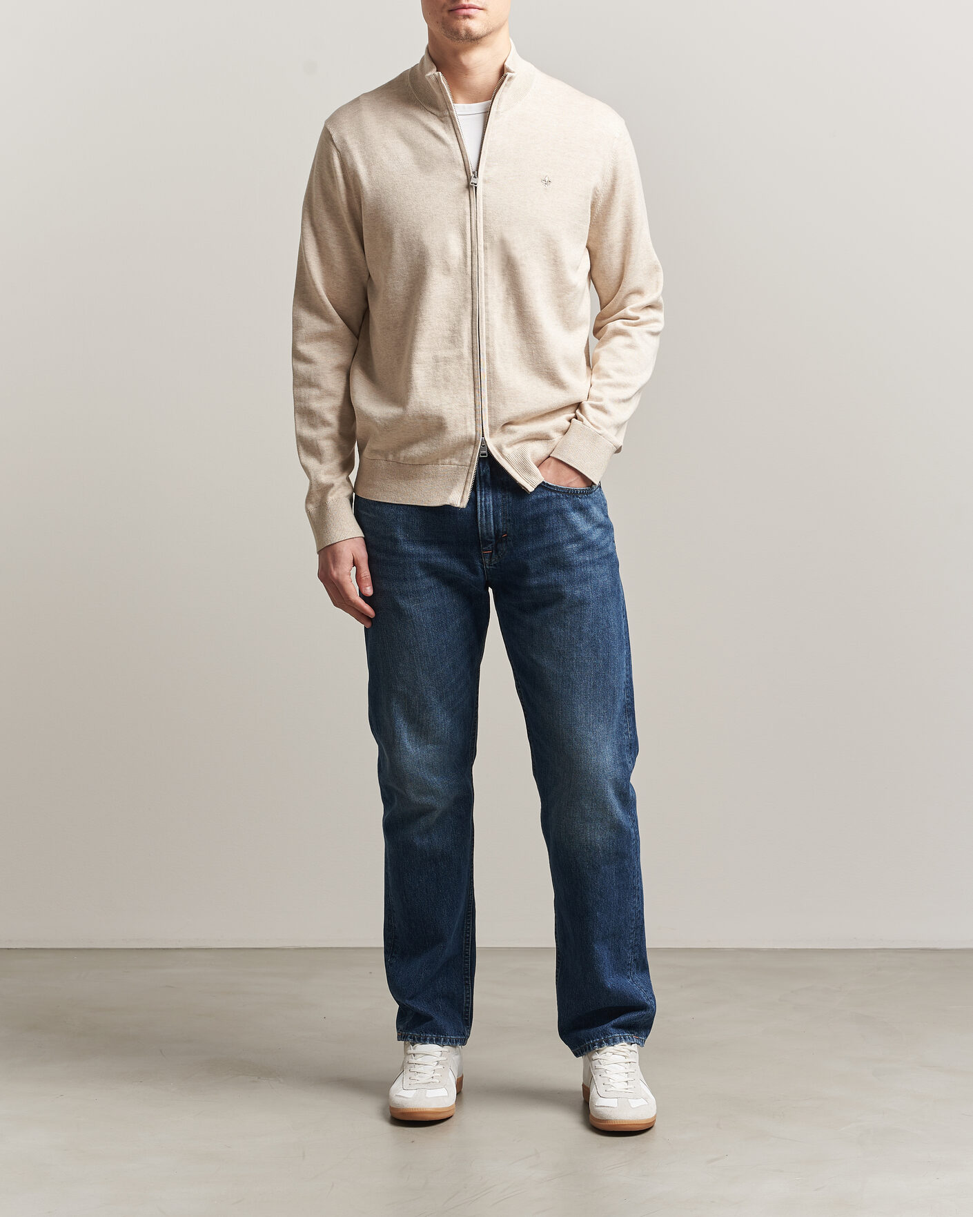 Hombres | Jerséis y prendas de punto | Morris | Riley Zip Cardigan Khaki