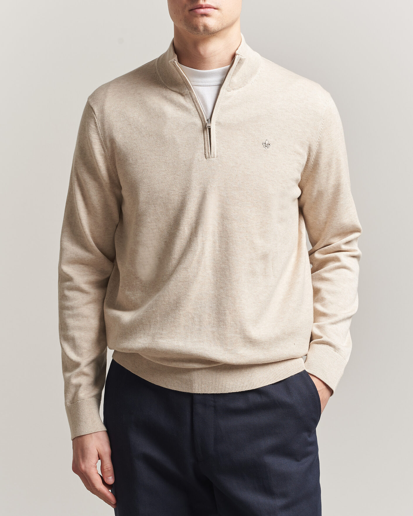 Hombres | Jerséis y prendas de punto | Morris | Riley Half-Zip Khaki