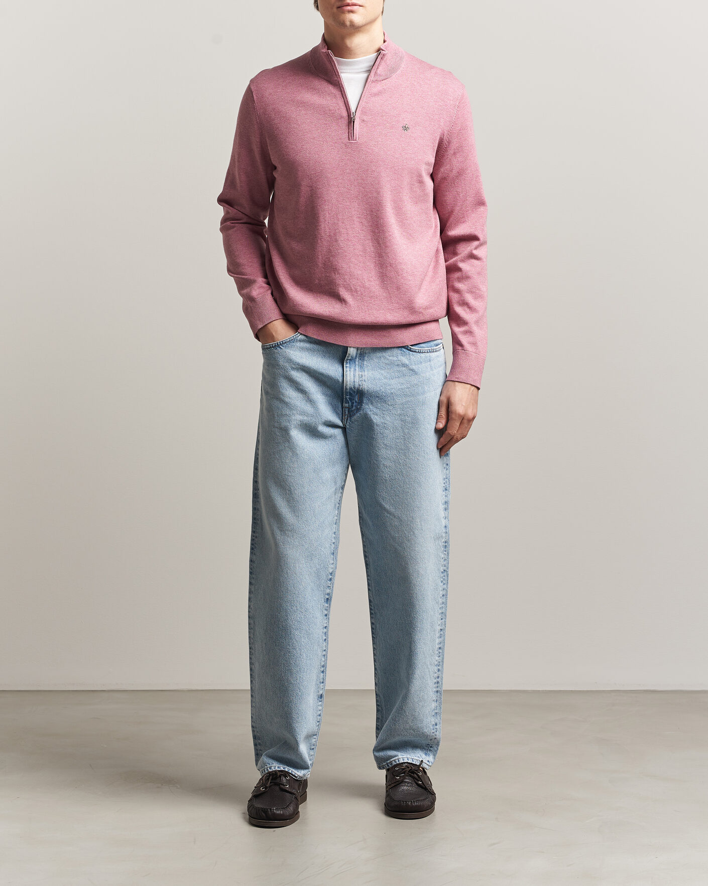 Hombres | Jerséis y prendas de punto | Morris | Riley Half-Zip Pink