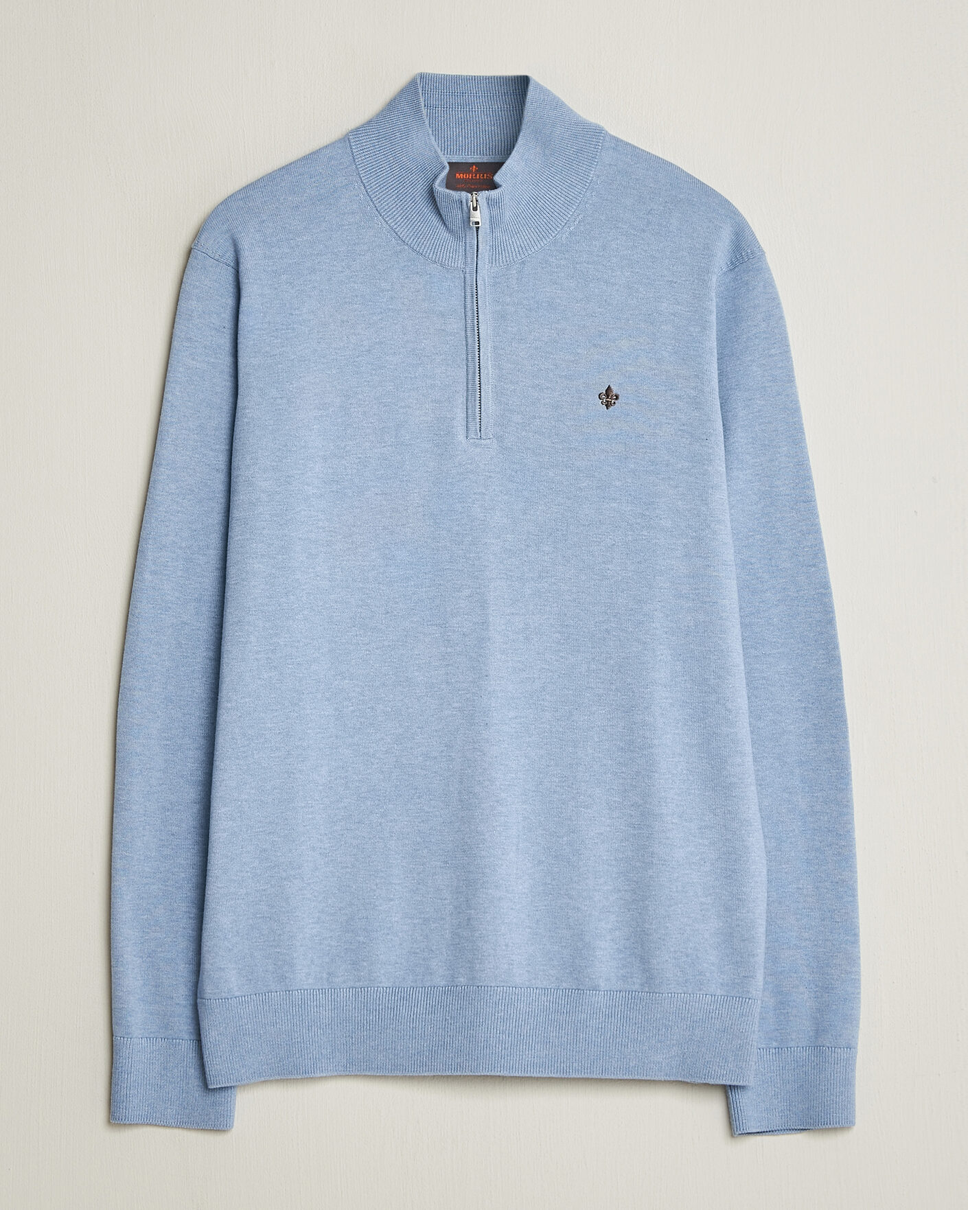 Hombres | Jerséis y prendas de punto | Morris | Riley Half-Zip Light Blue