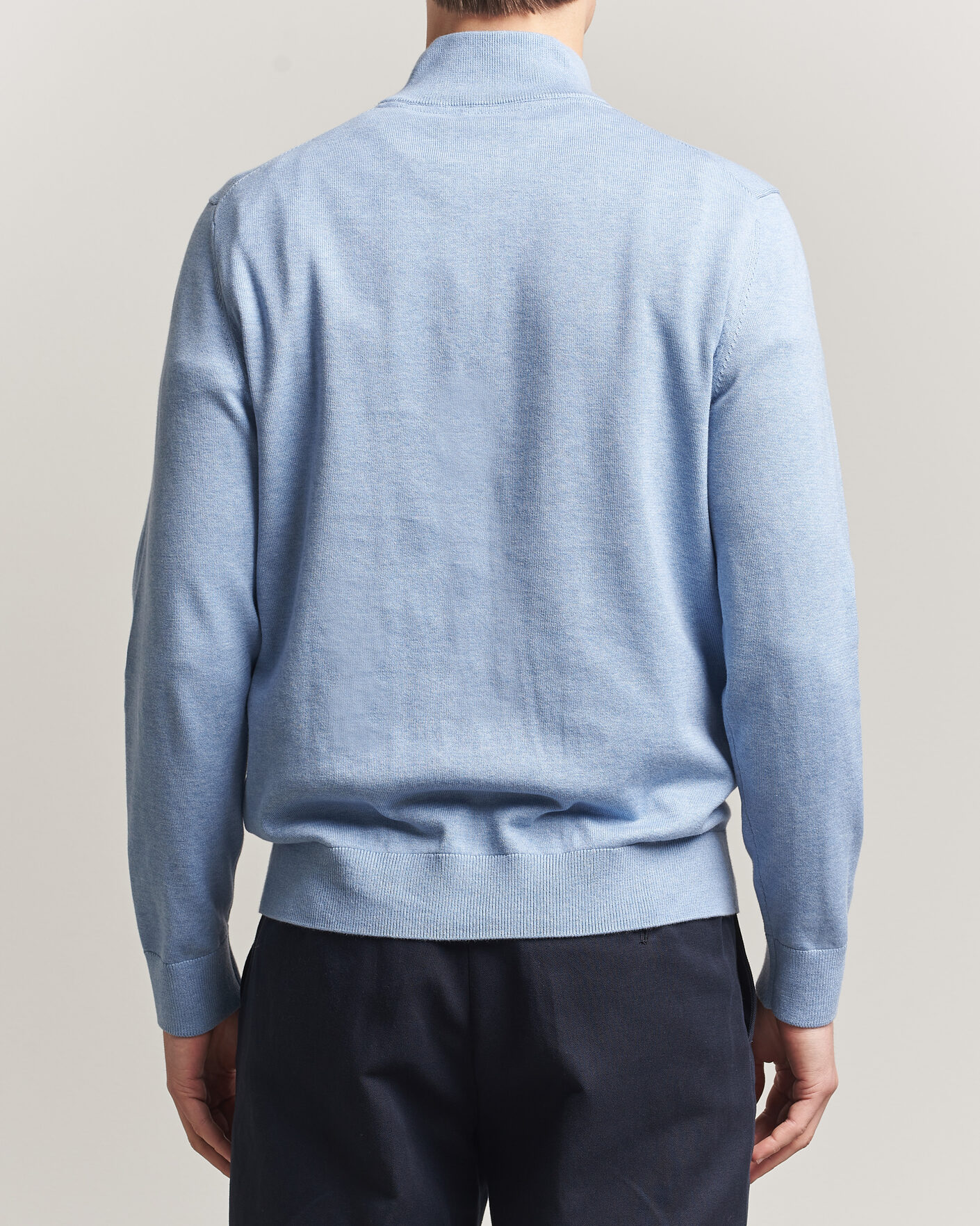 Hombres | Jerséis y prendas de punto | Morris | Riley Half-Zip Light Blue