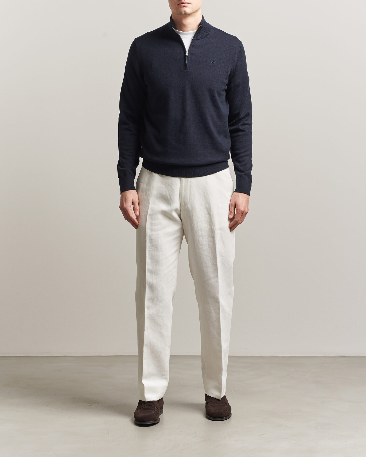 Hombres | Jerséis y prendas de punto | Morris | Riley Half-Zip Navy