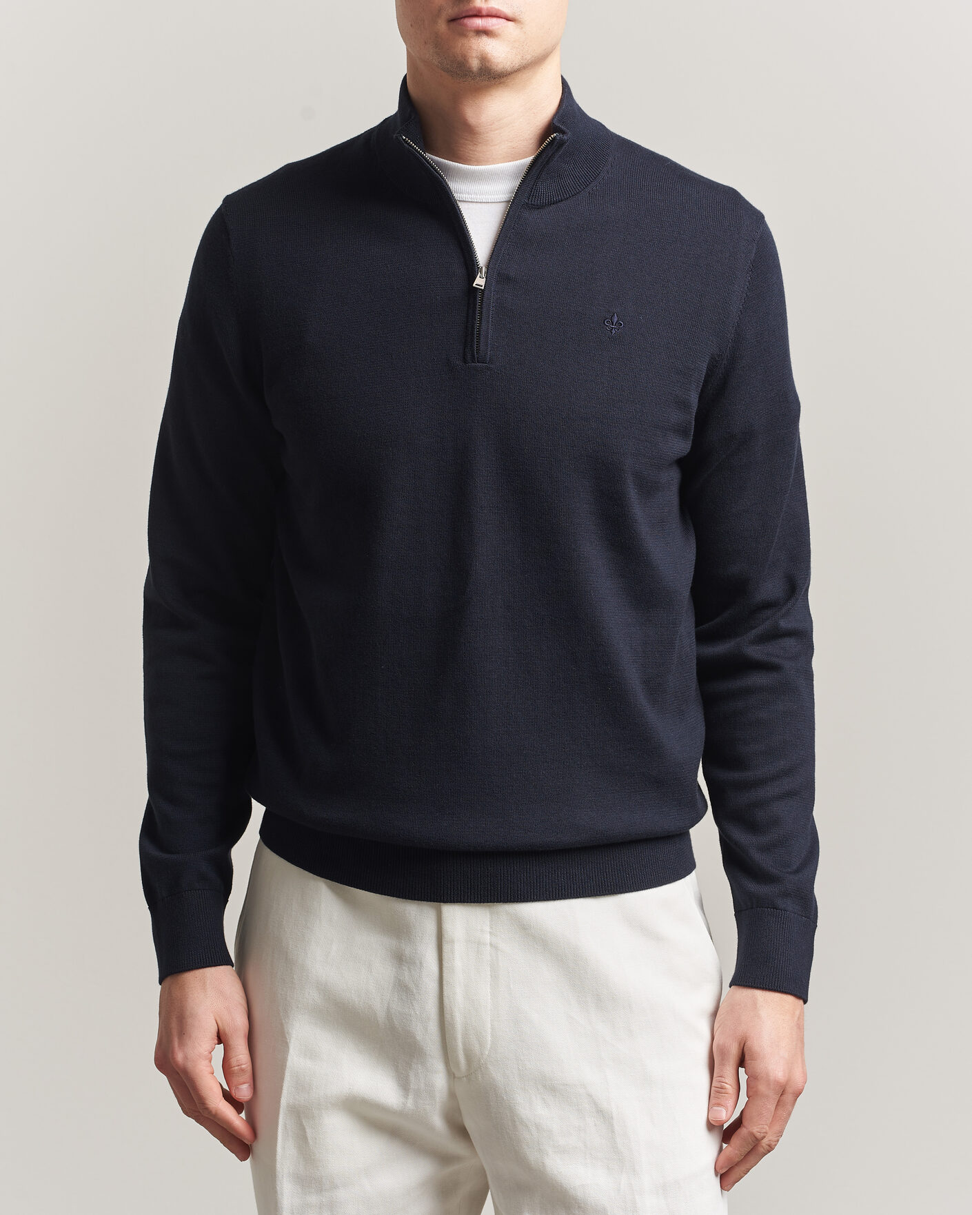 Hombres | Jerséis y prendas de punto | Morris | Riley Half-Zip Navy