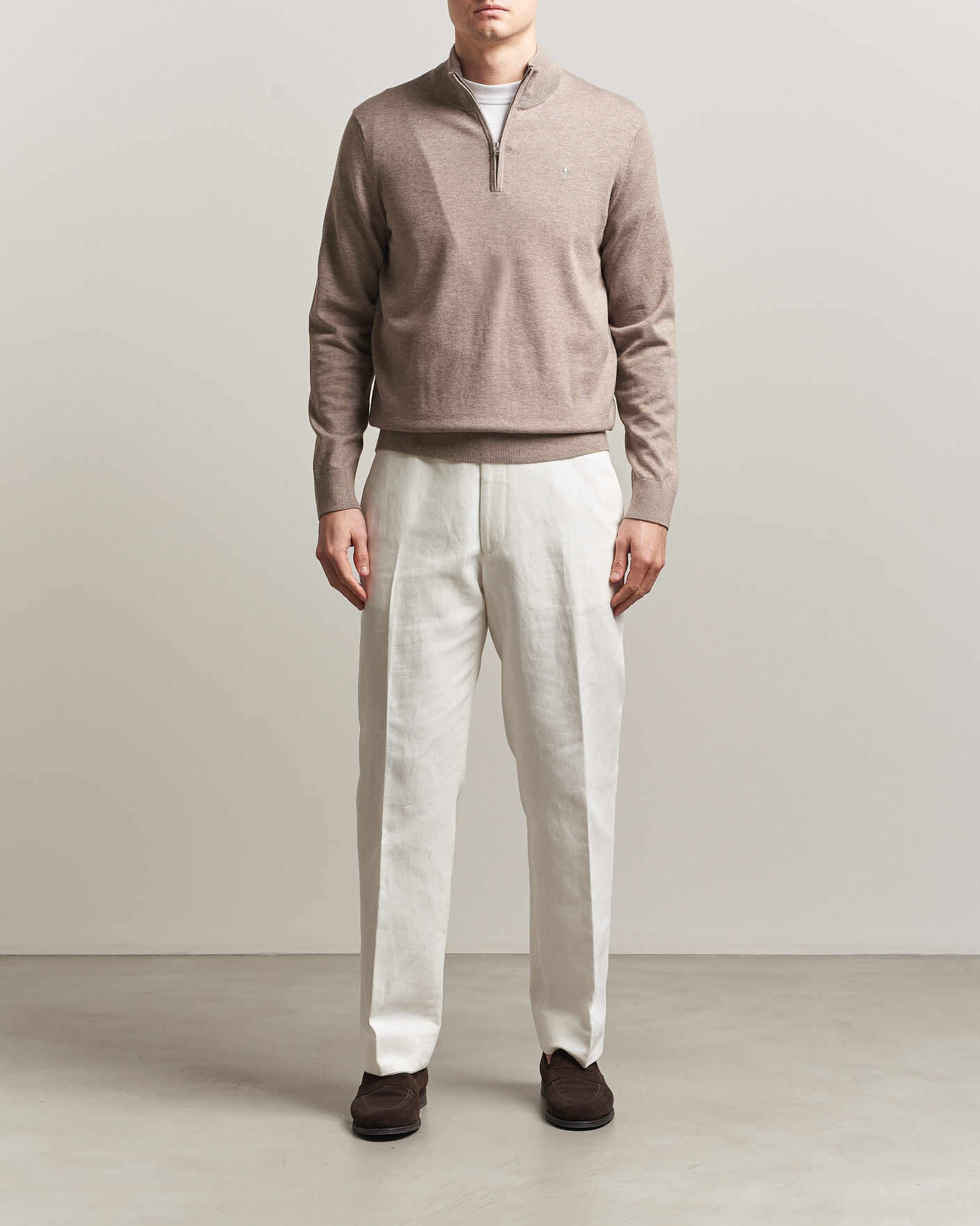 Hombres | Jerséis y prendas de punto | Morris | Riley Half-Zip Brown