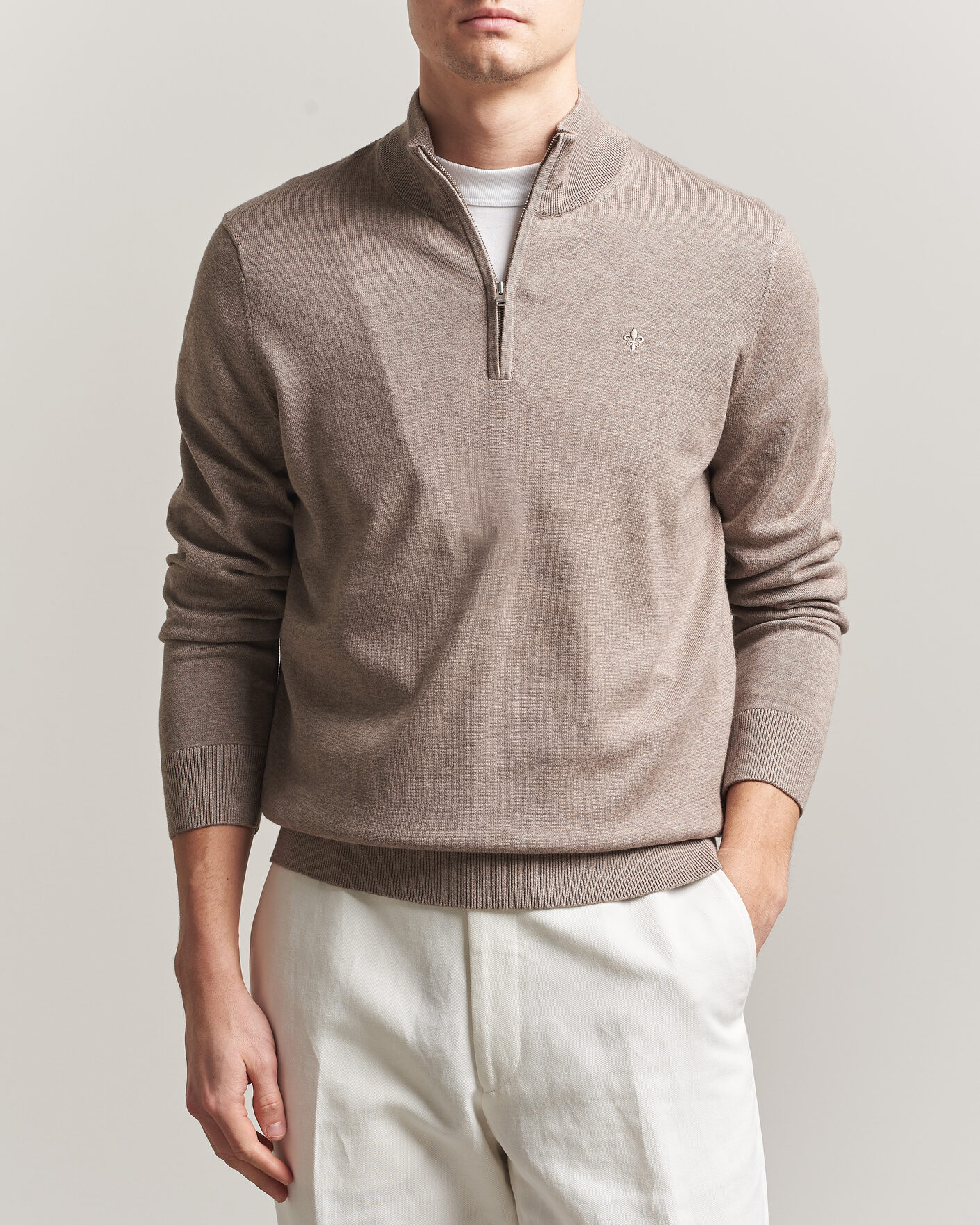 Hombres | Jerséis y prendas de punto | Morris | Riley Half-Zip Brown