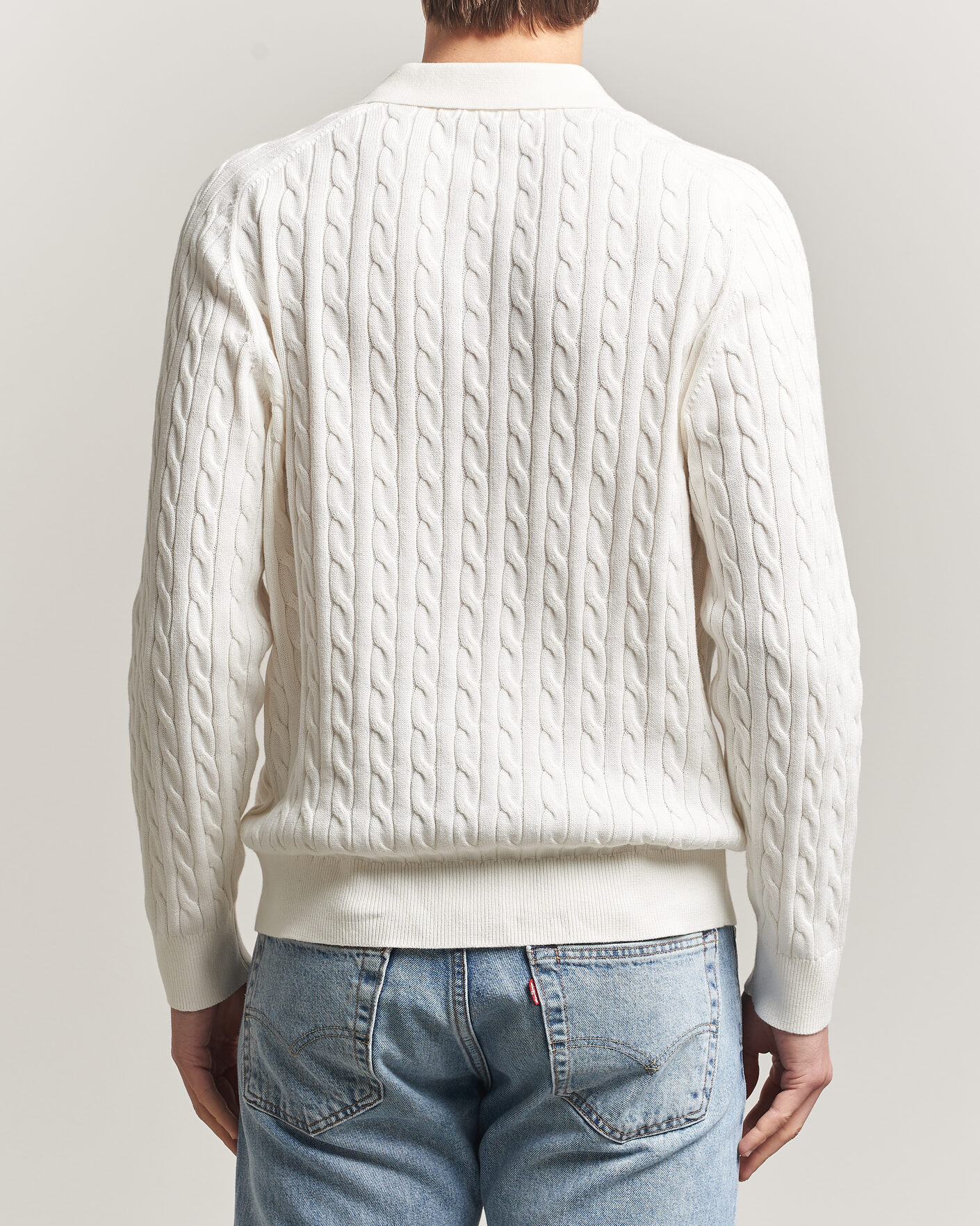 Hombres | Jerséis y prendas de punto | Morris | Lancaster Cable Polo Off White