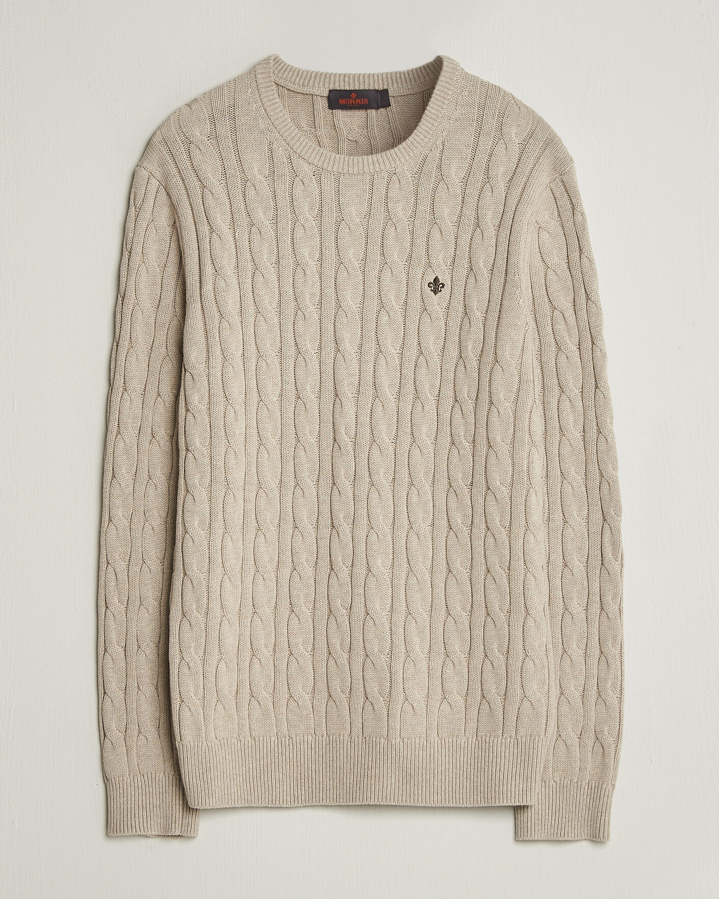 Hombres | Jerséis y prendas de punto | Morris | Ethan Cable Oneck Khaki
