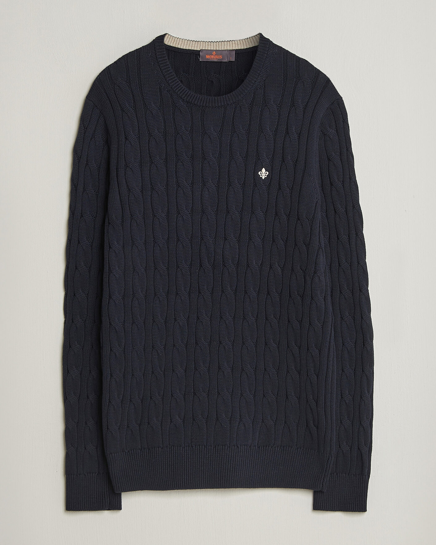 Hombres | Jerséis y prendas de punto | Morris | Ethan Cable Oneck Navy
