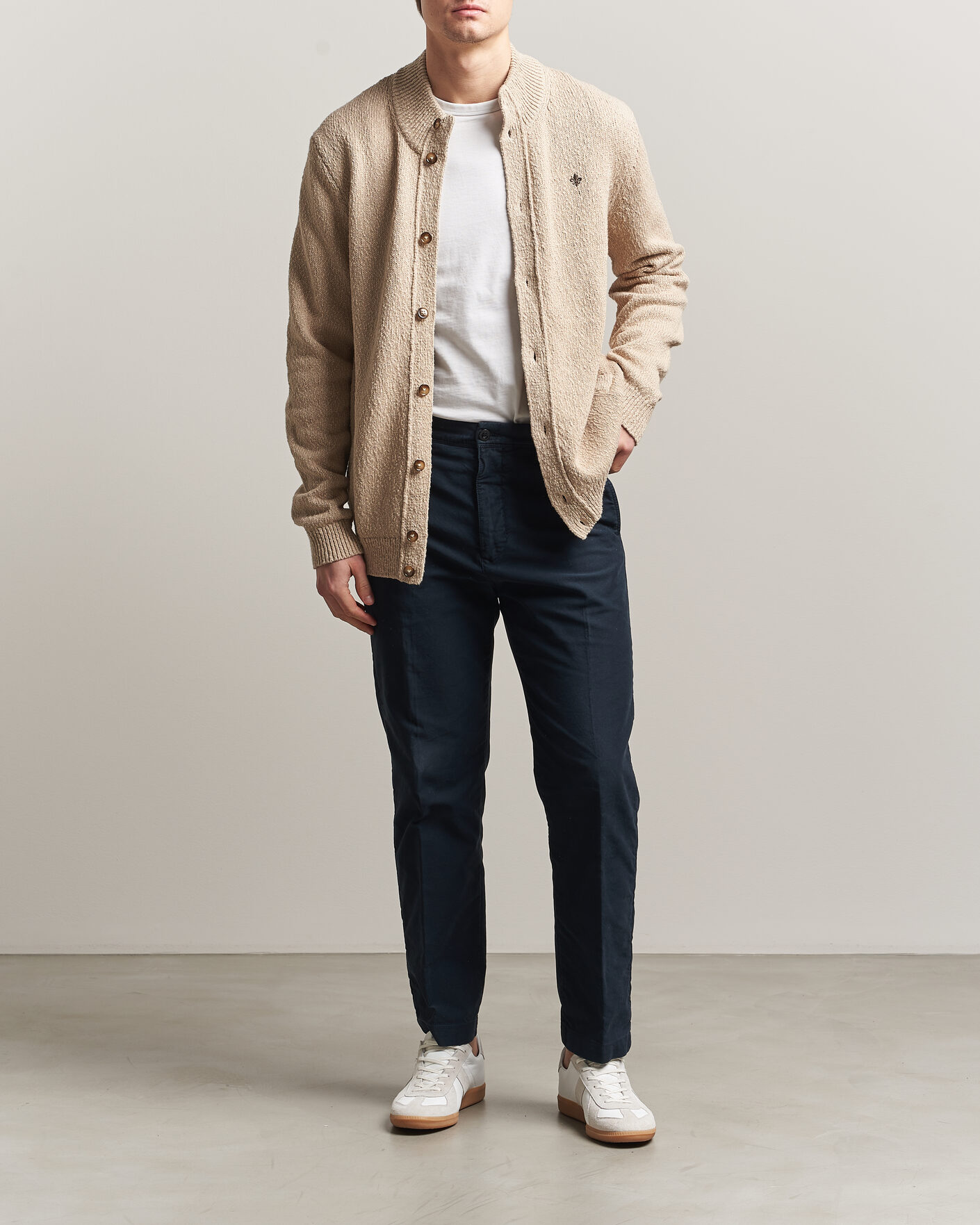Hombres | Jerséis y prendas de punto | Morris | Windham Button Cardigan Khaki