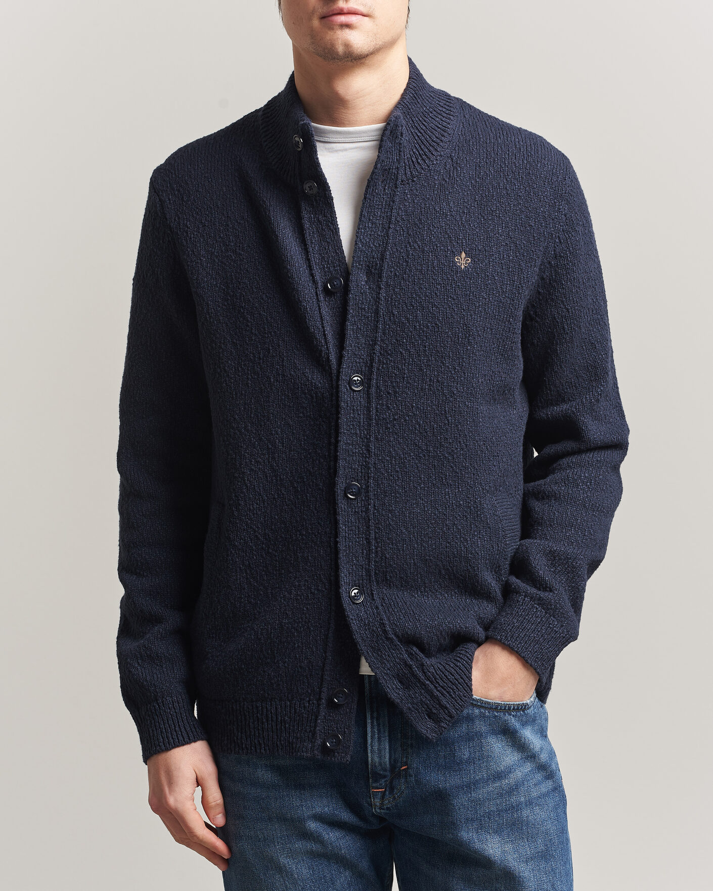 Hombres | Jerséis y prendas de punto | Morris | Windham Button Cardigan Navy
