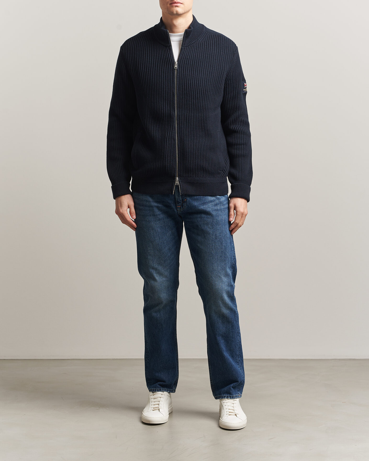 Hombres | Jerséis y prendas de punto | Morris | Brenton Full-Zip Cardigan Navy