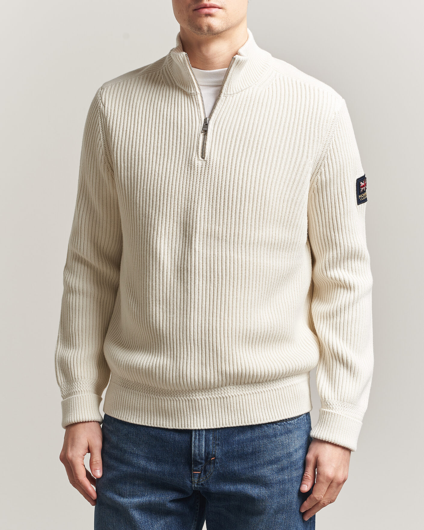 Hombres | Jerséis y prendas de punto | Morris | Brenton Half-Zip Off White