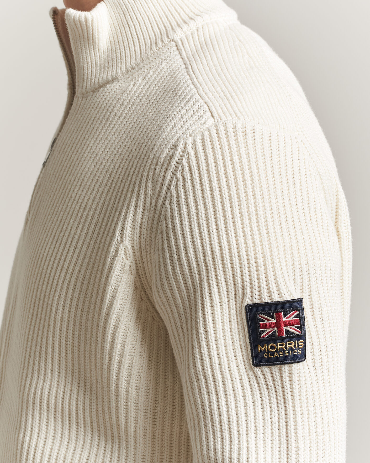Hombres | Jerséis y prendas de punto | Morris | Brenton Half-Zip Off White