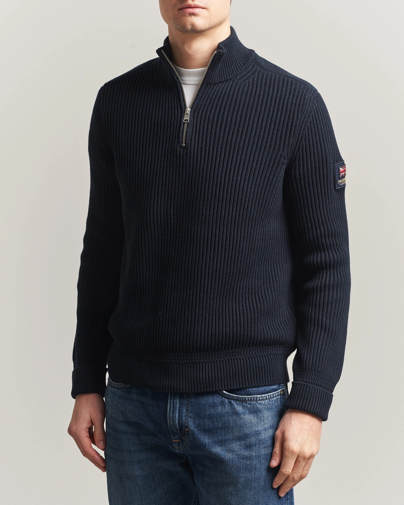 Hombres | Jerséis y prendas de punto | Morris | Brenton Half-Zip Navy