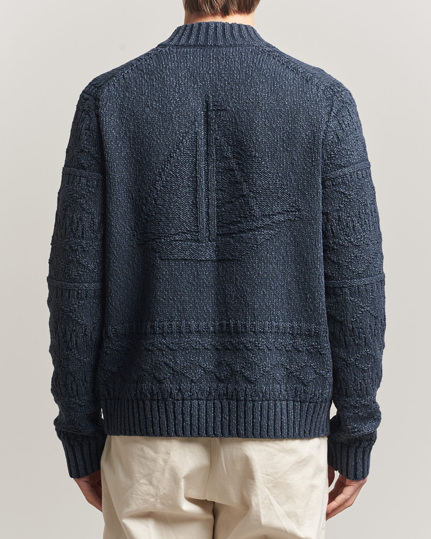 Hombres | Jerséis y prendas de punto | Morris | Chatham Knitted Jacket Navy