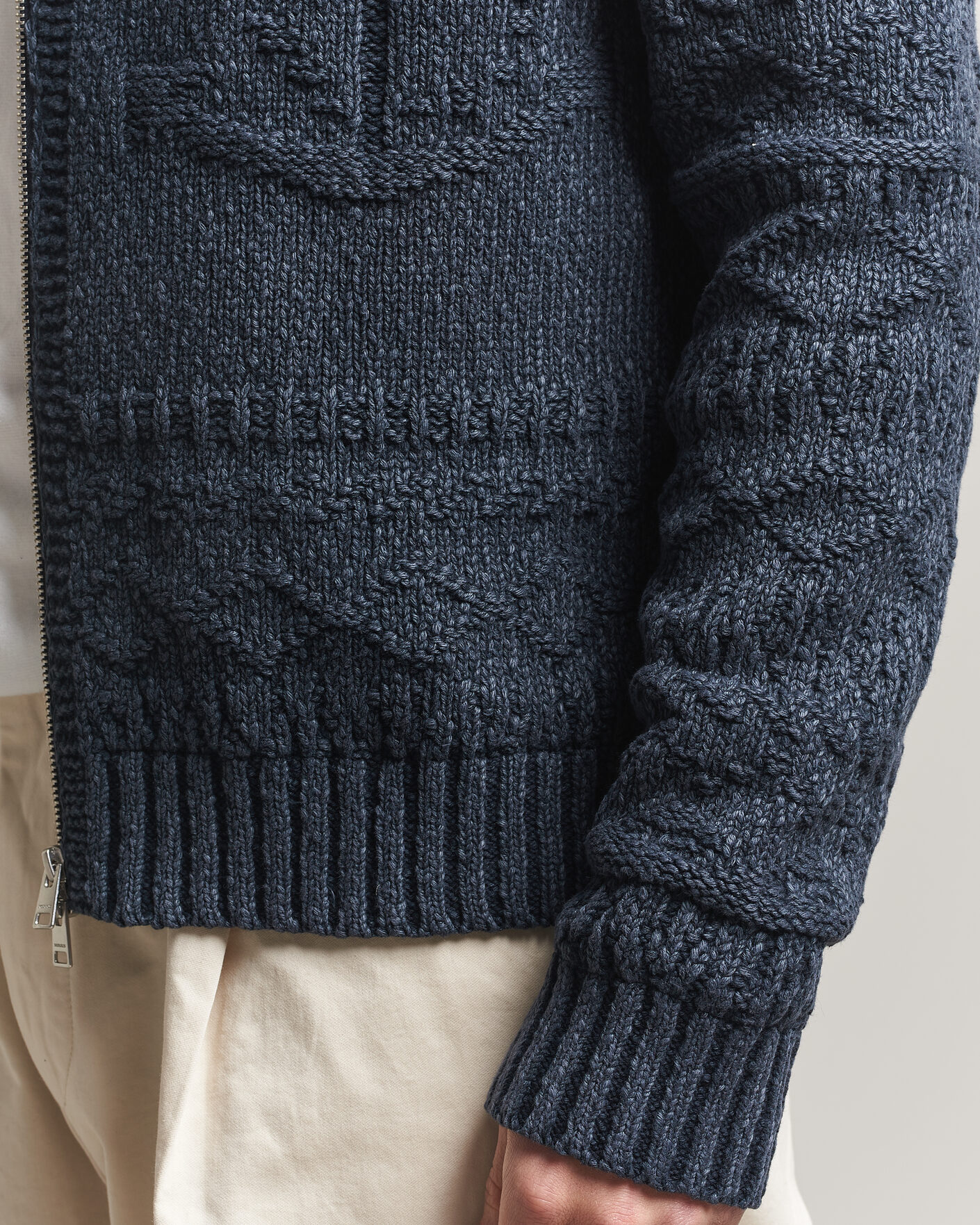 Hombres | Jerséis y prendas de punto | Morris | Chatham Knitted Jacket Navy