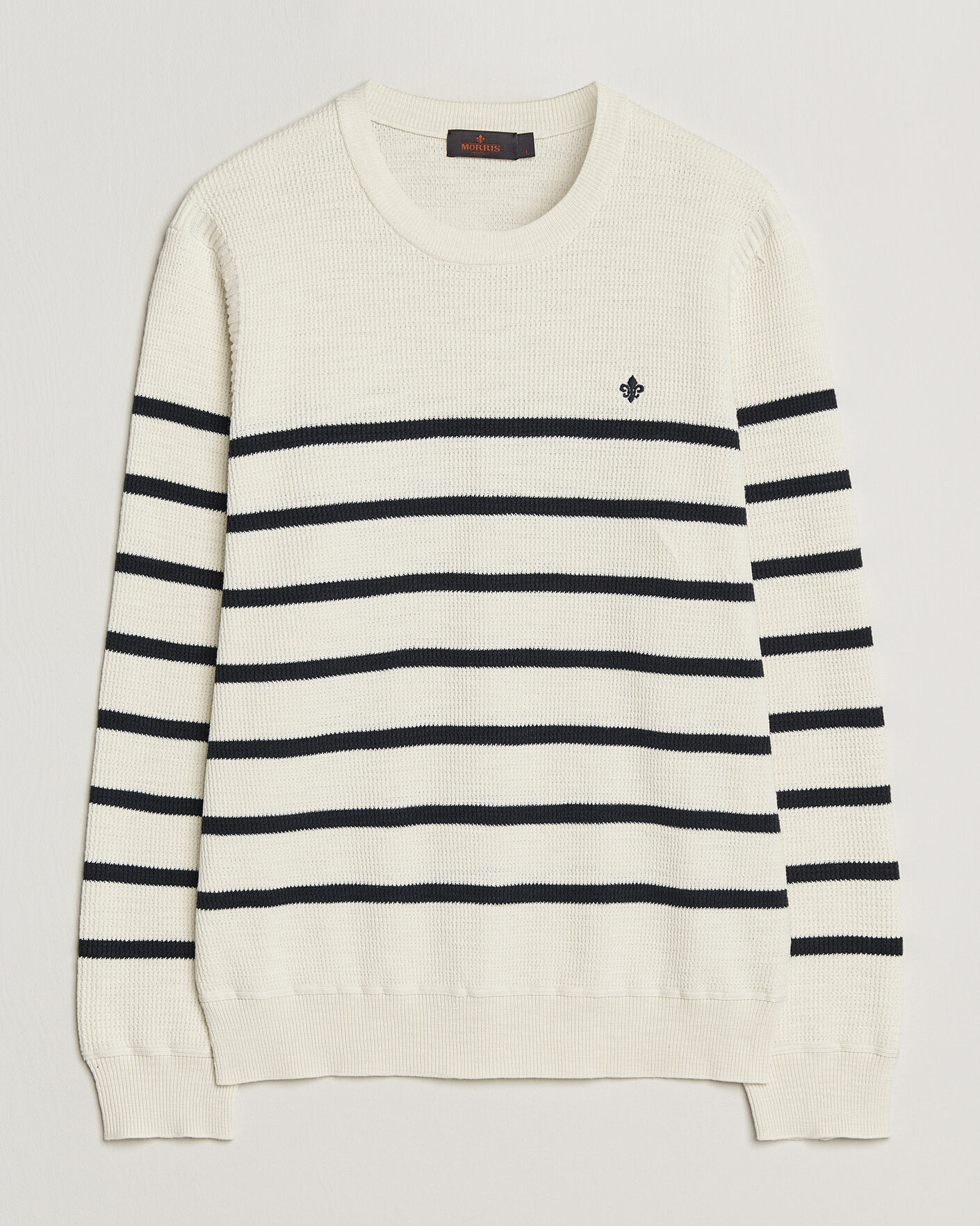 Hombres | Jerséis y prendas de punto | Morris | Benedict Stripe Oneck Off White