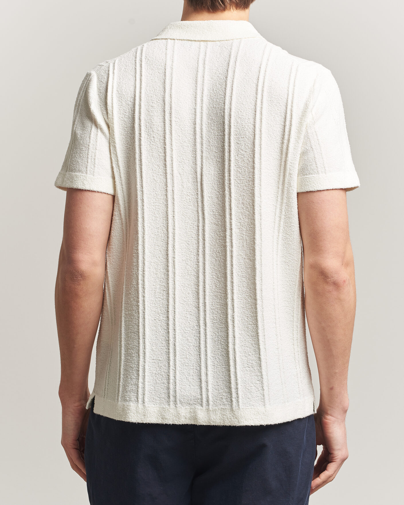 Hombres | Camisas | Morris | Clayton Knitted Short Sleeve Shirt Off White