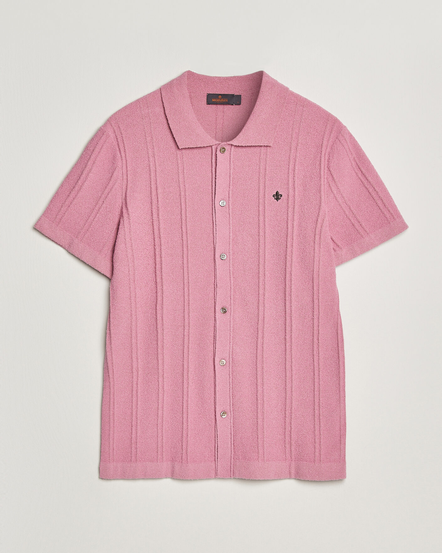 Hombres | Camisas | Morris | Clayton Knitted Short Sleeve Shirt Pink