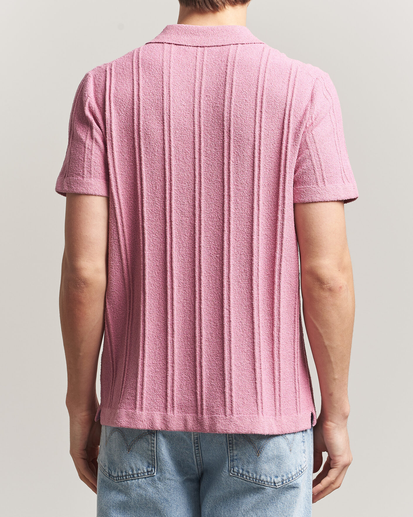 Hombres | Camisas | Morris | Clayton Knitted Short Sleeve Shirt Pink