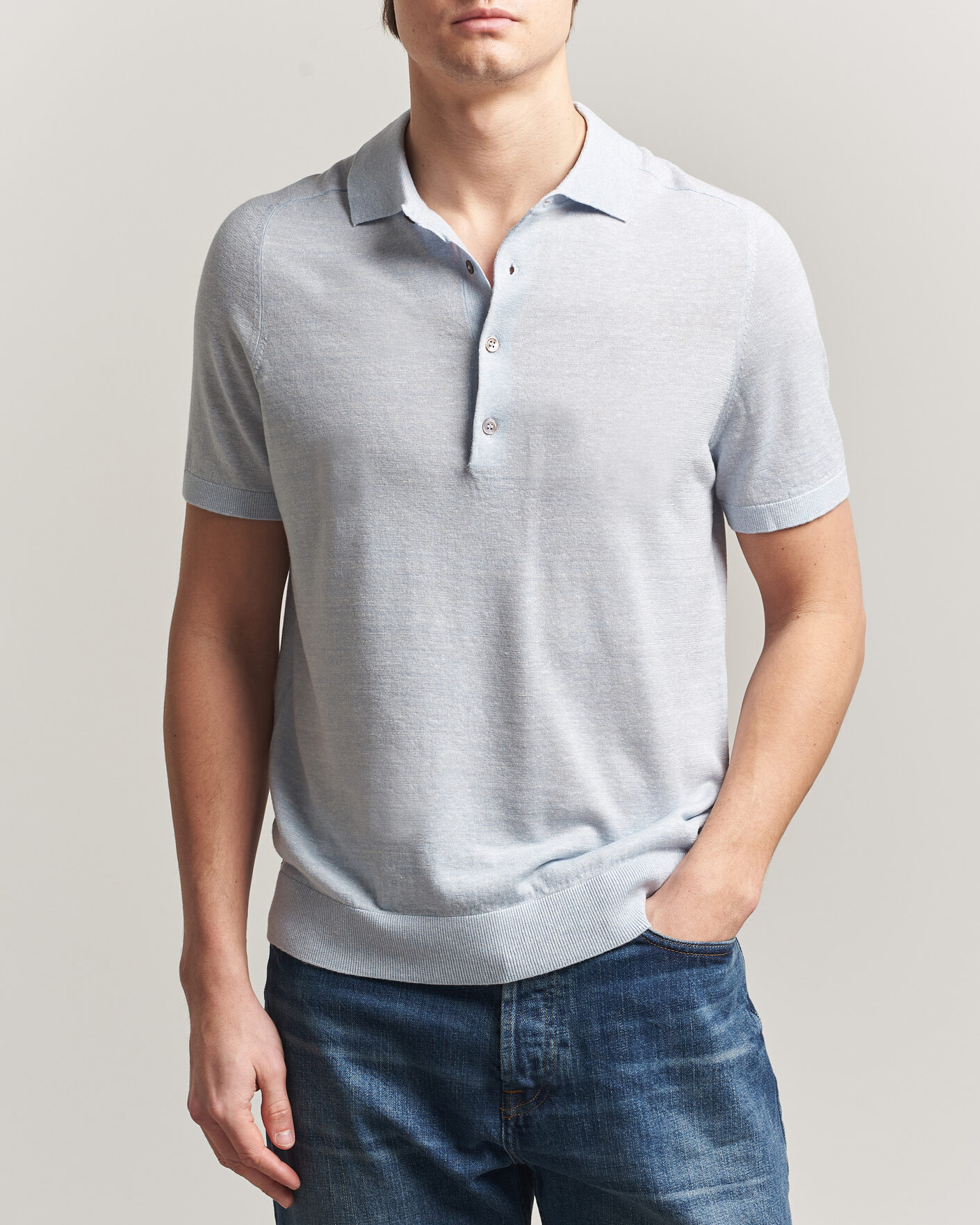 Hombres | Polos | Morris | Colin Short Sleeve Polo Shirt Light Blue