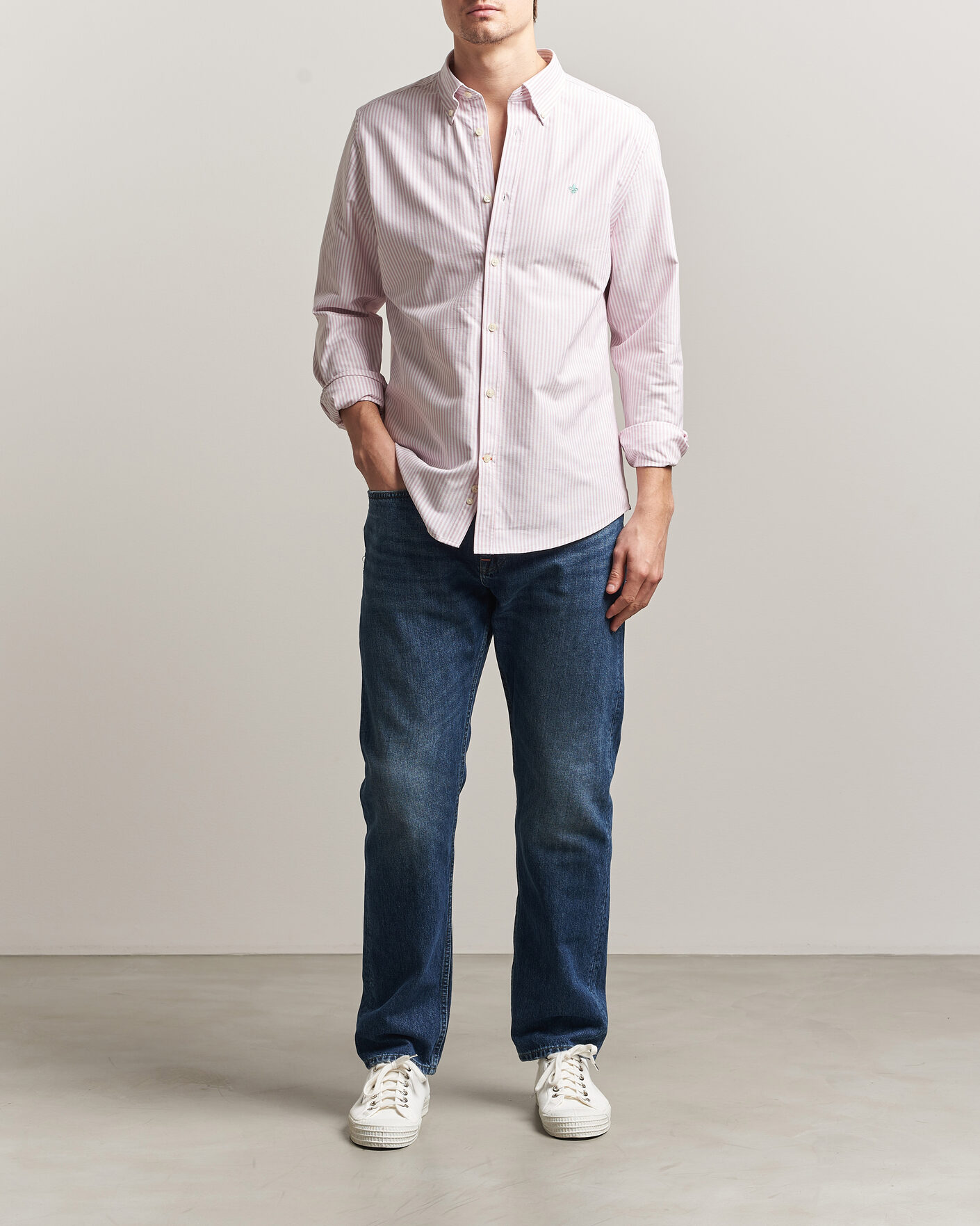 Hombres | Camisas | Morris | Douglas Striped Oxford Shirt Pink