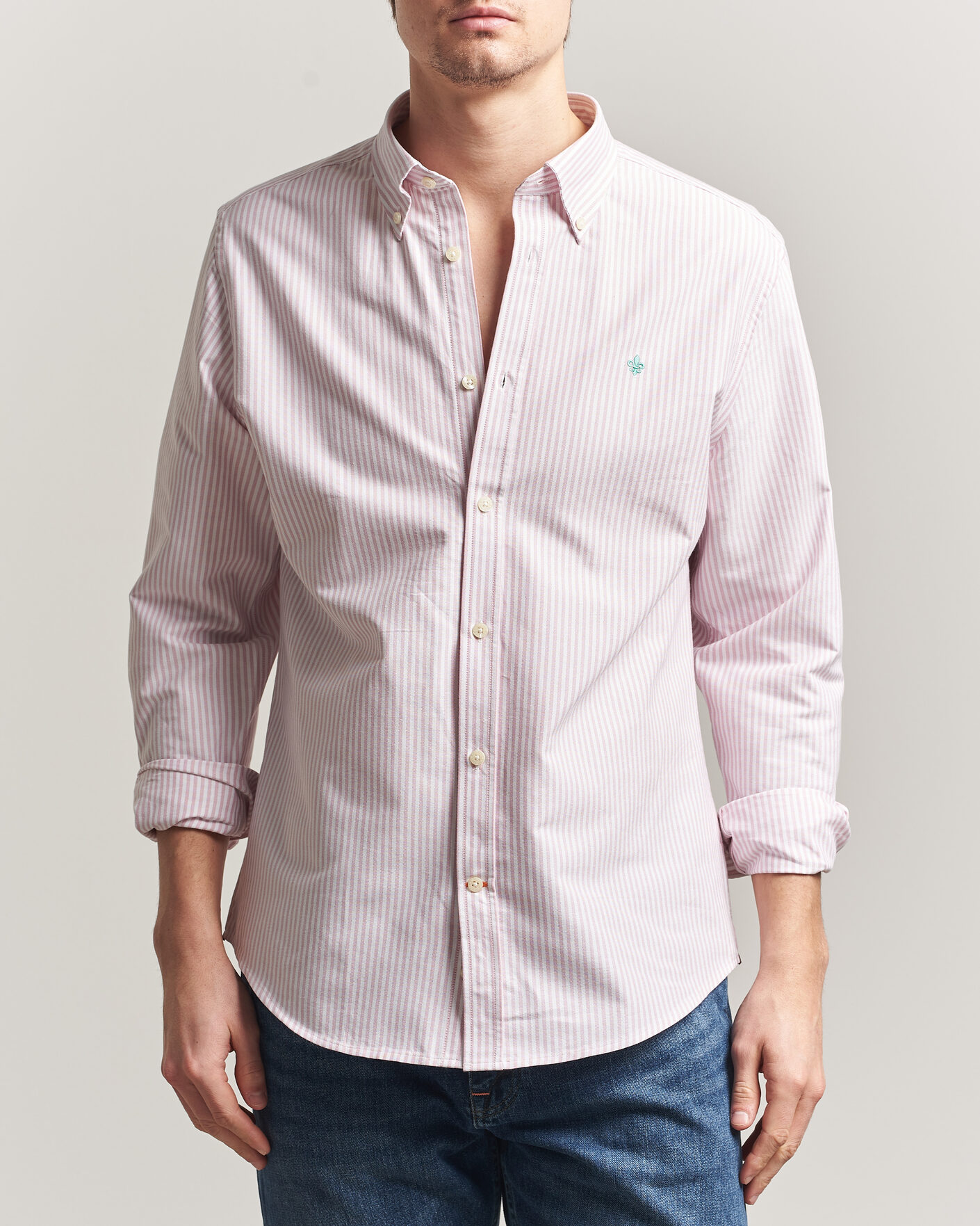 Hombres | Camisas | Morris | Douglas Striped Oxford Shirt Pink