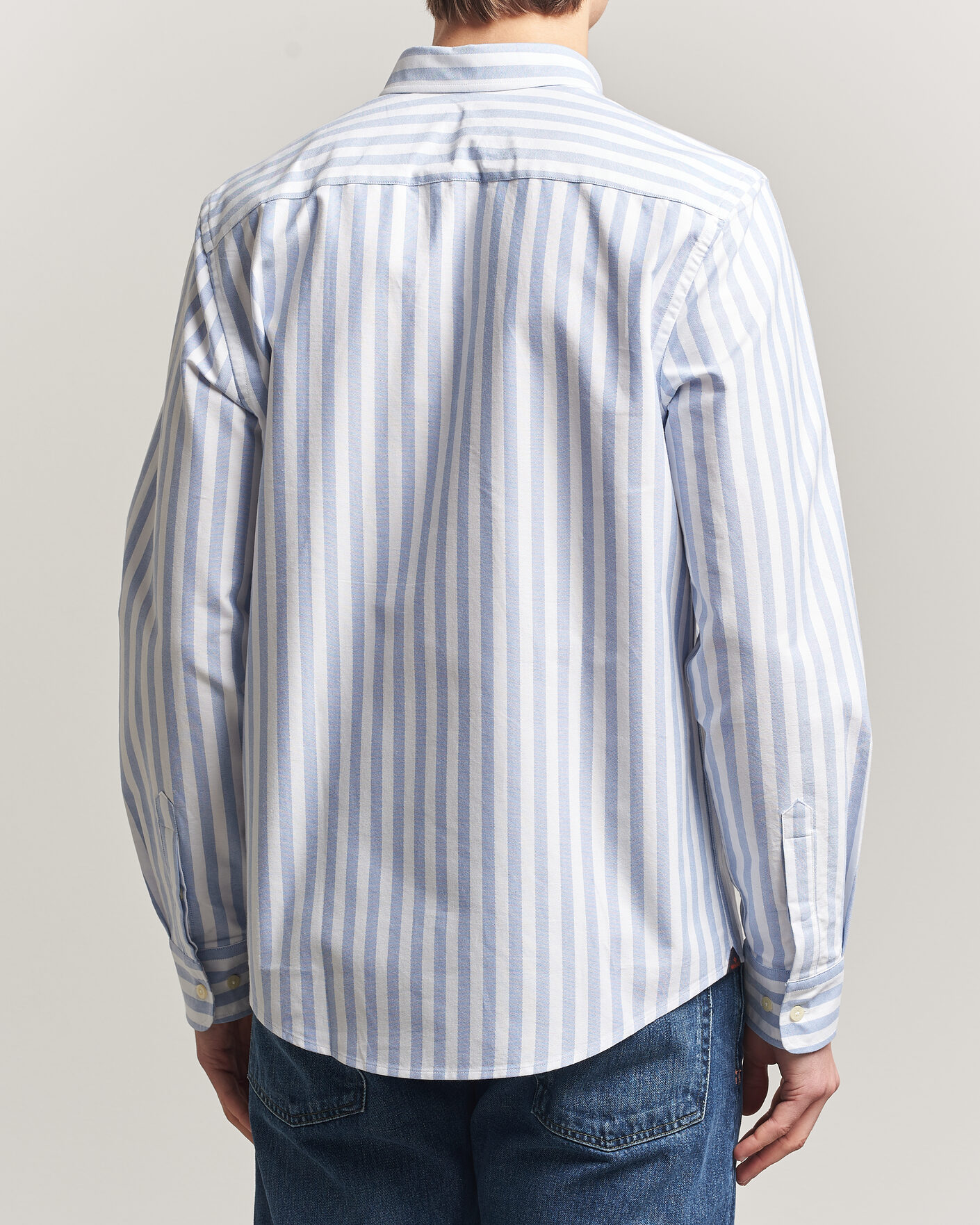 Hombres | Camisas | Morris | Douglas Striped Oxford Shirt Light Blue
