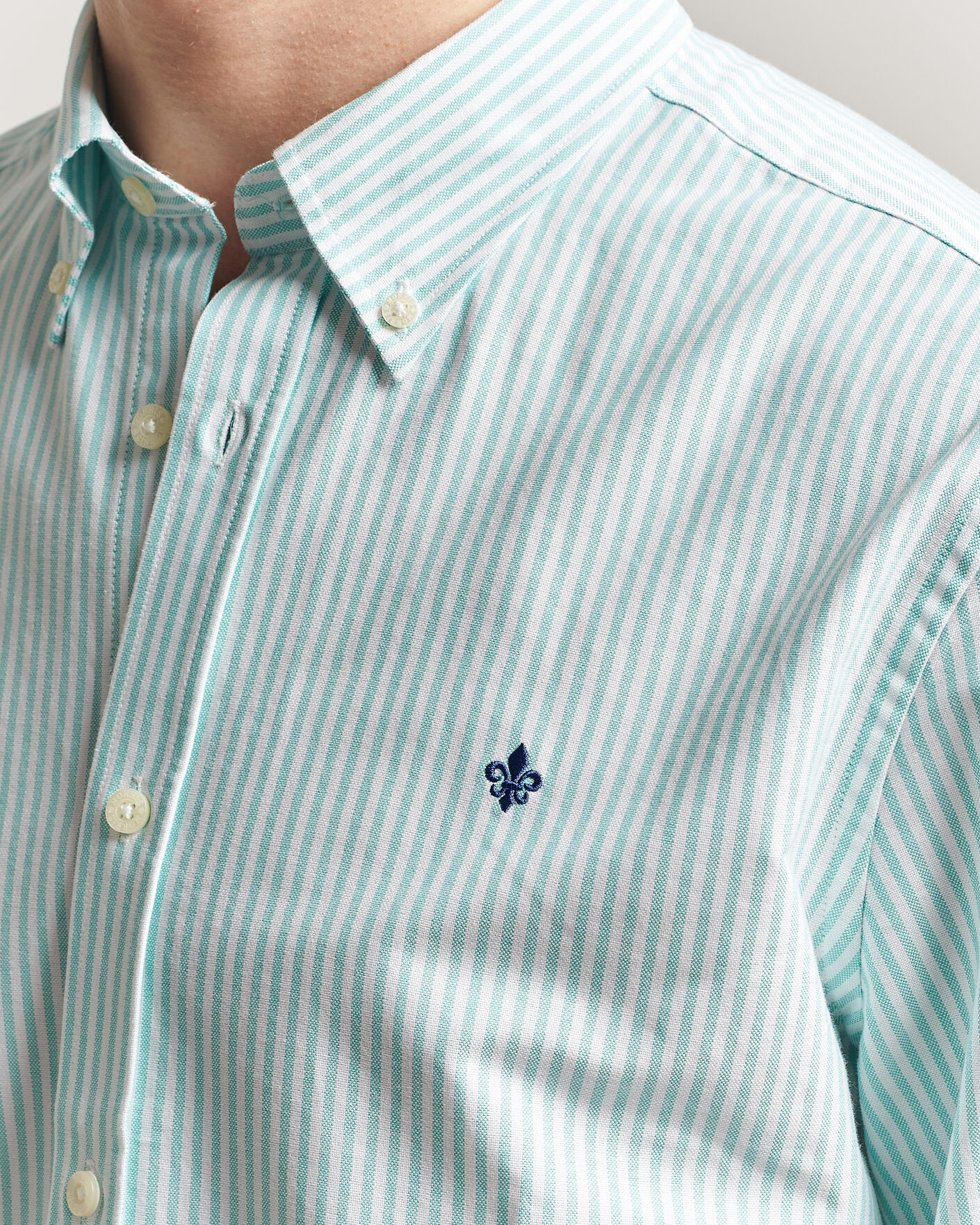 Hombres | Camisas | Morris | Douglas Striped Oxford Shirt Green