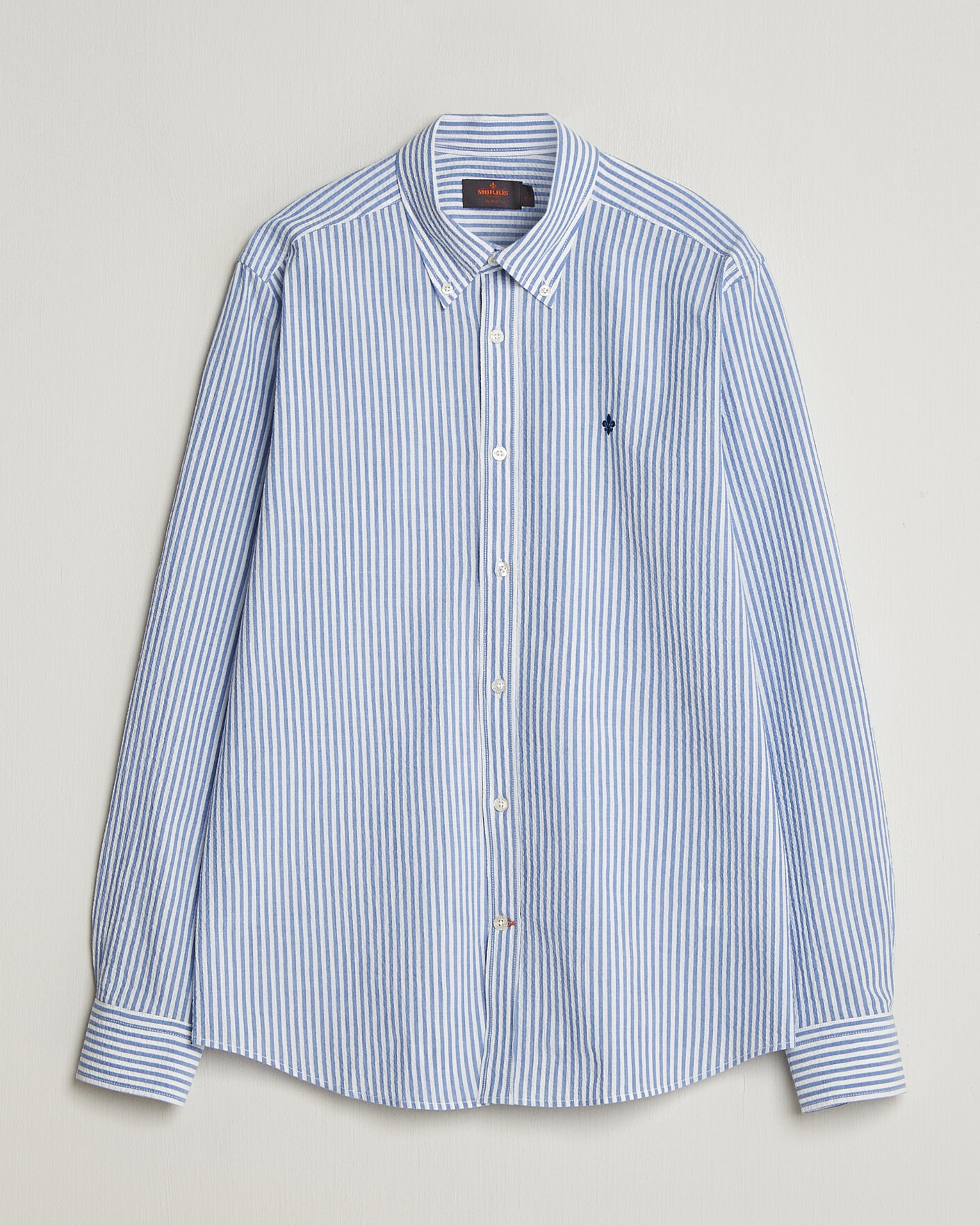 Hombres | Camisas | Morris | Seersucker Shirt Blue