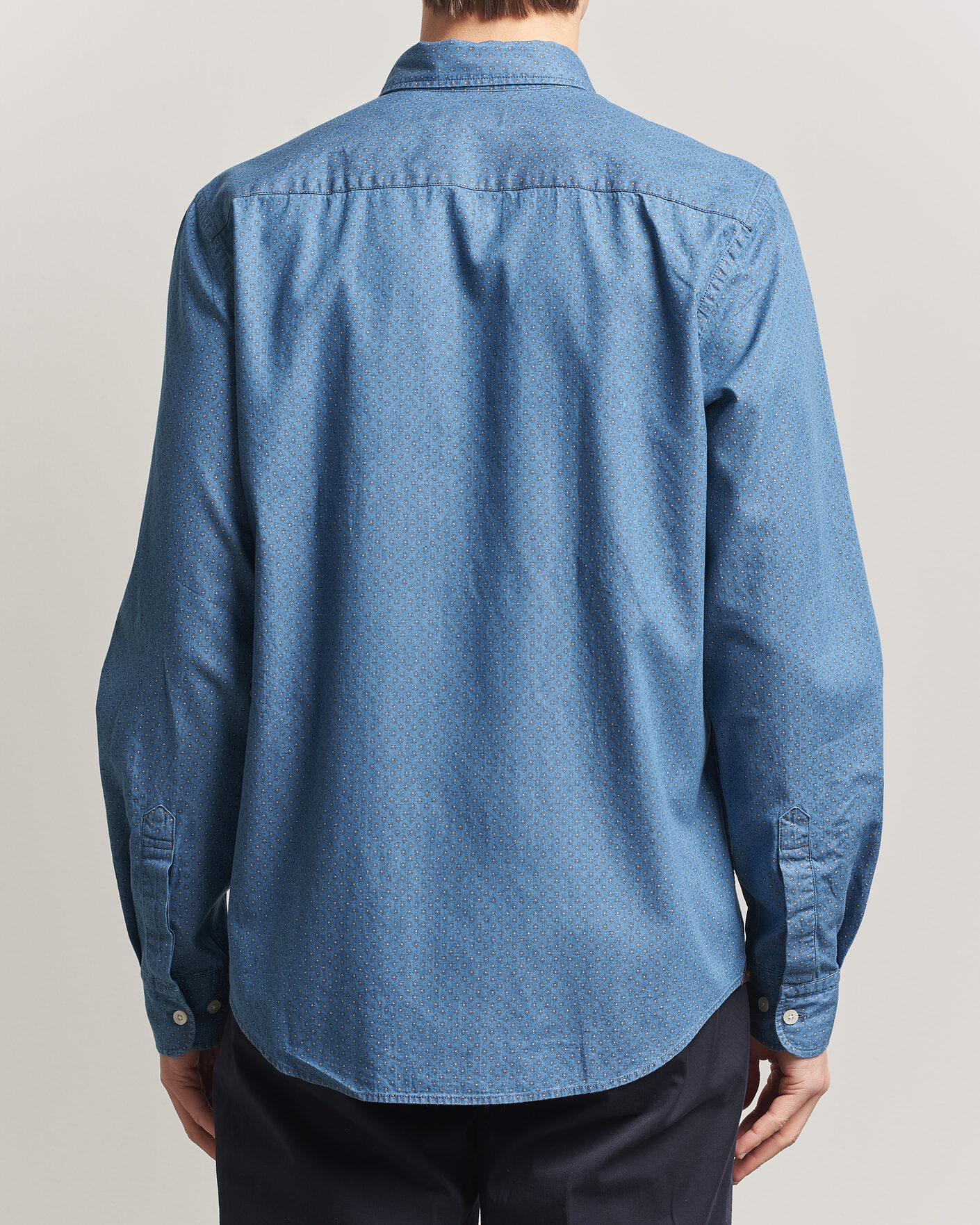 Hombres | Camisas | Morris | Denim Printed Shirt Blue