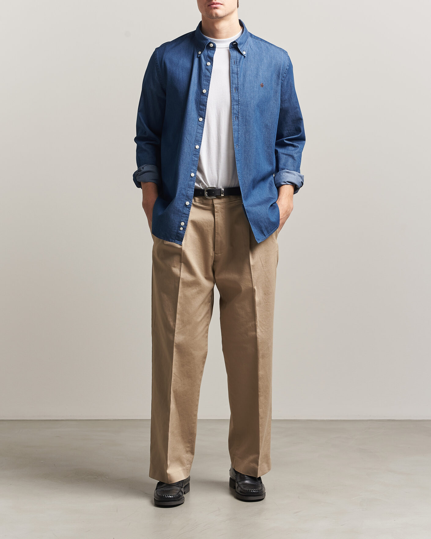 Hombres | Camisas | Morris | Light Denim Shirt Blue