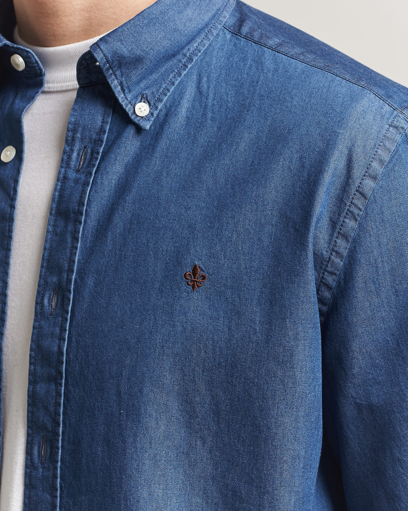 Hombres | Camisas | Morris | Light Denim Shirt Blue