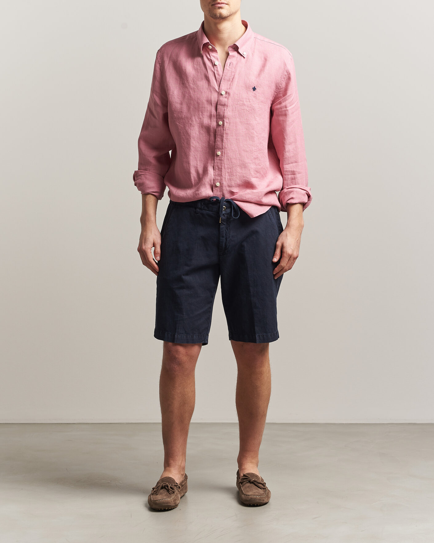 Hombres | Camisas | Morris | Douglas Button Down Linen Shirt Pink