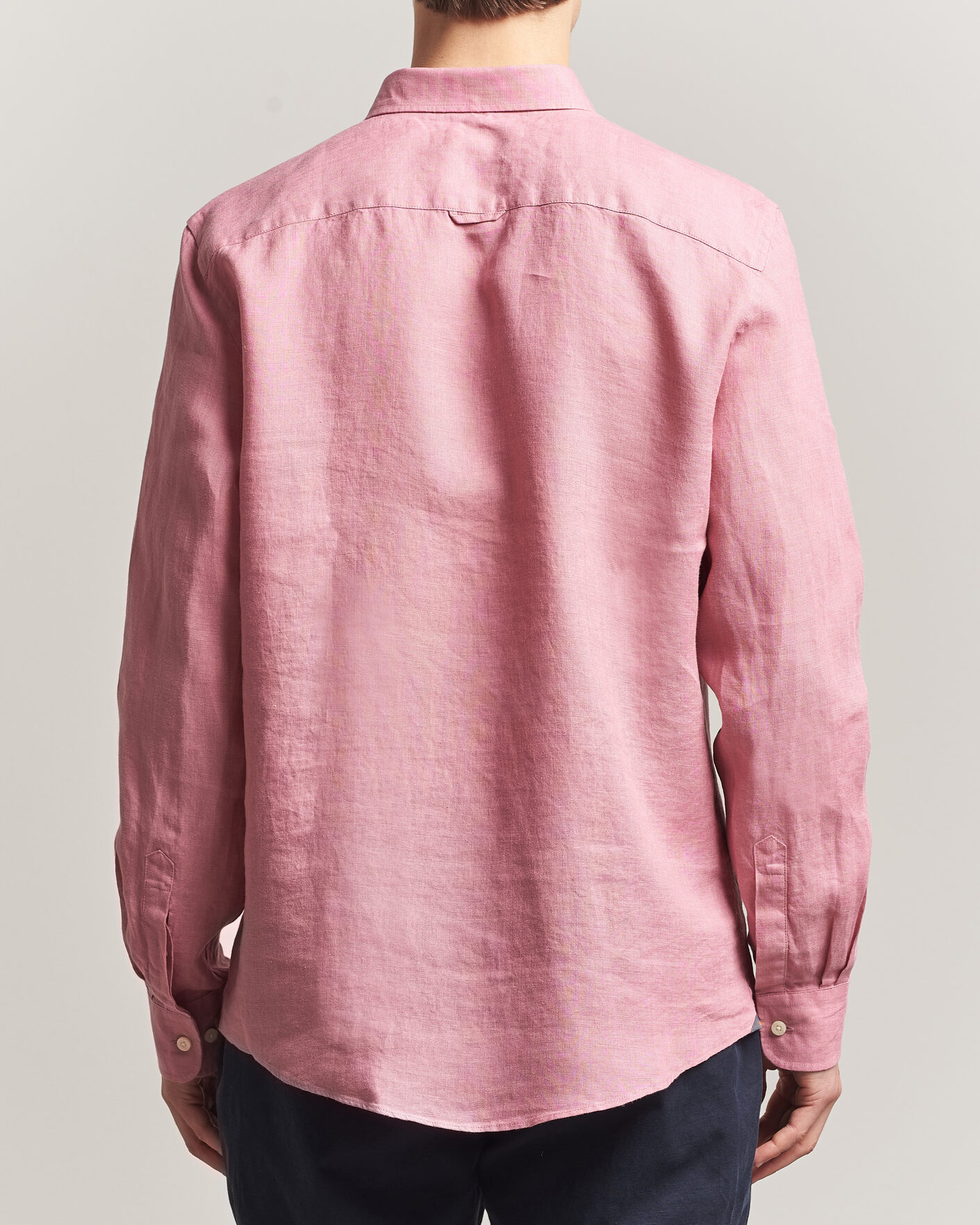 Hombres | Camisas | Morris | Douglas Button Down Linen Shirt Pink