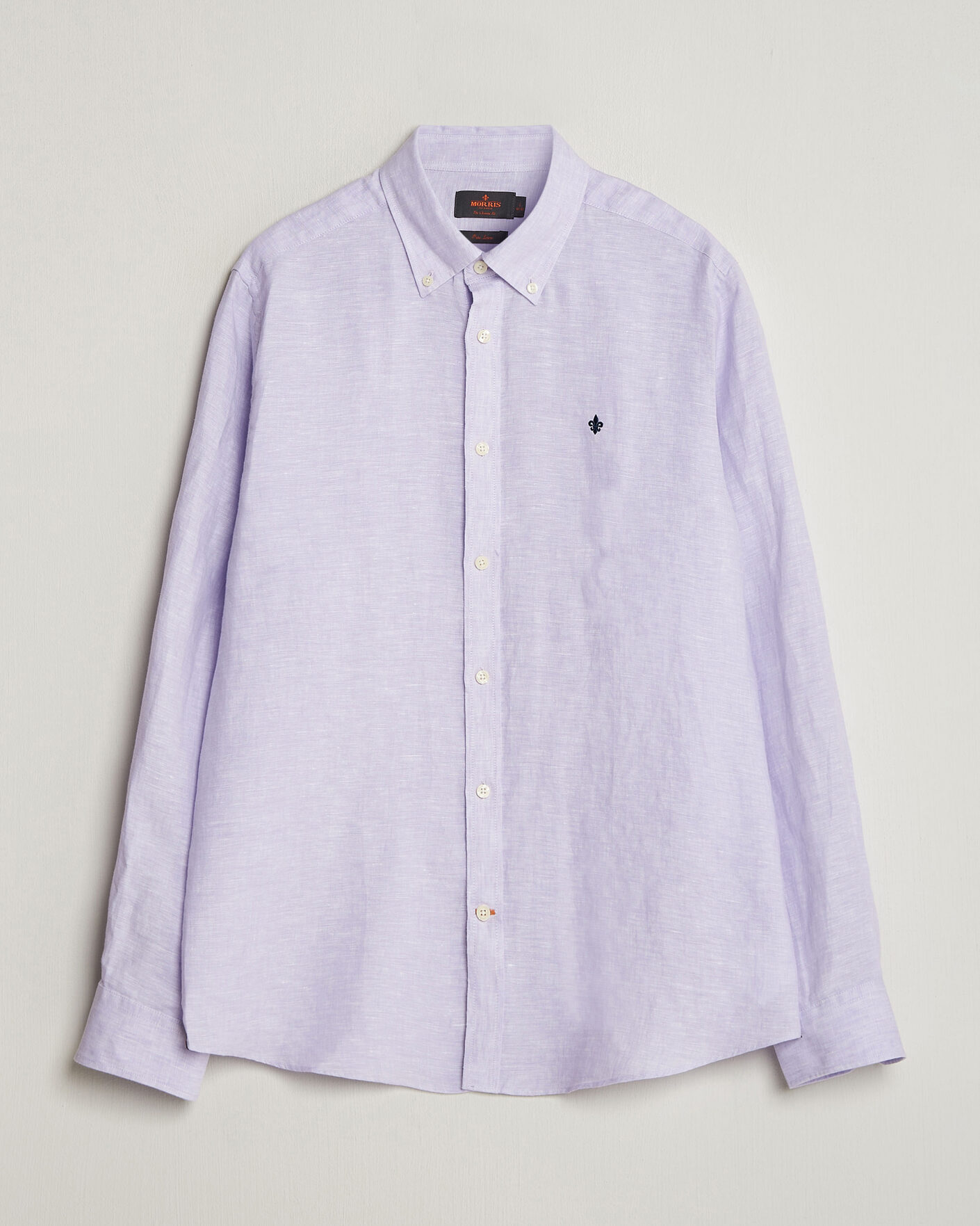 Hombres | Camisas | Morris | Douglas Button Down Linen Shirt Purple