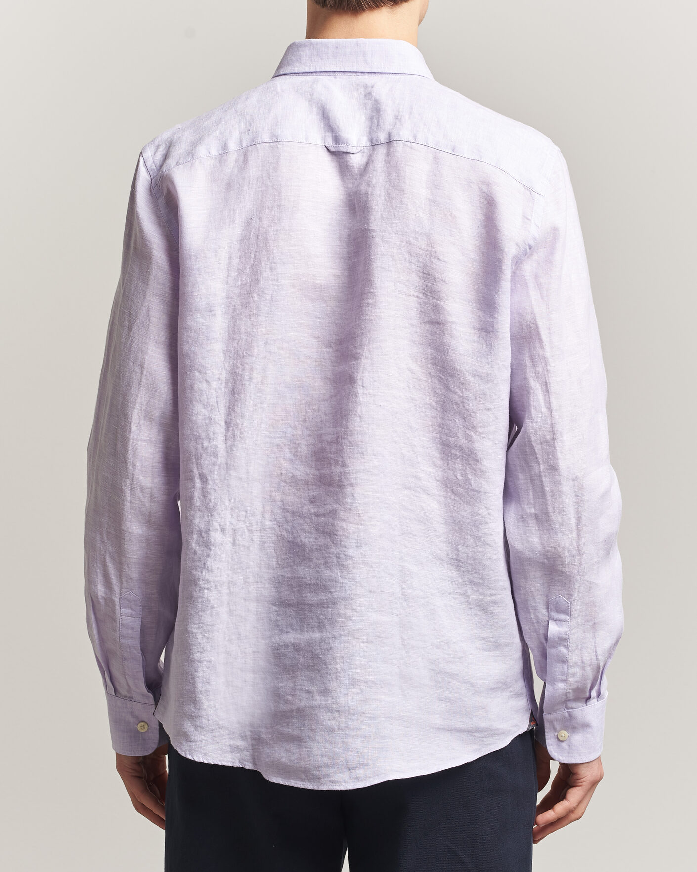 Hombres | Camisas | Morris | Douglas Button Down Linen Shirt Purple