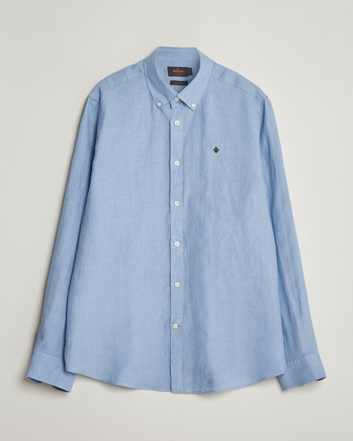 Hombres | Camisas | Morris | Douglas Button Down Linen Shirt Light Blue