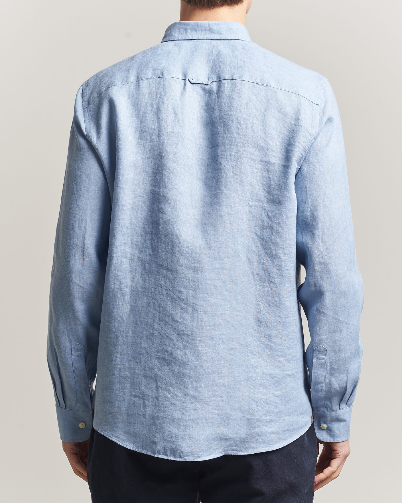 Hombres | Camisas | Morris | Douglas Button Down Linen Shirt Light Blue